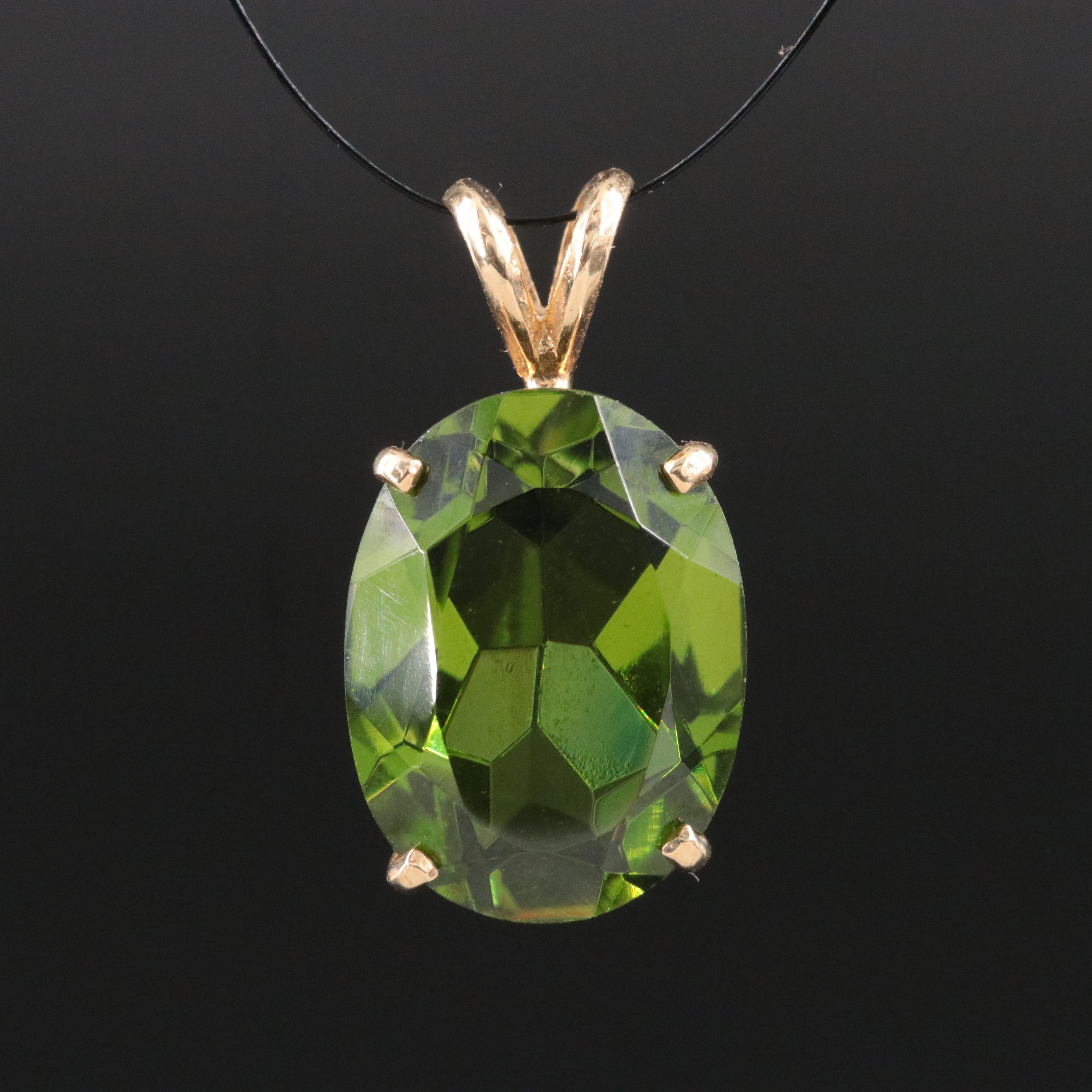 14K Spinel Triplet Pendant