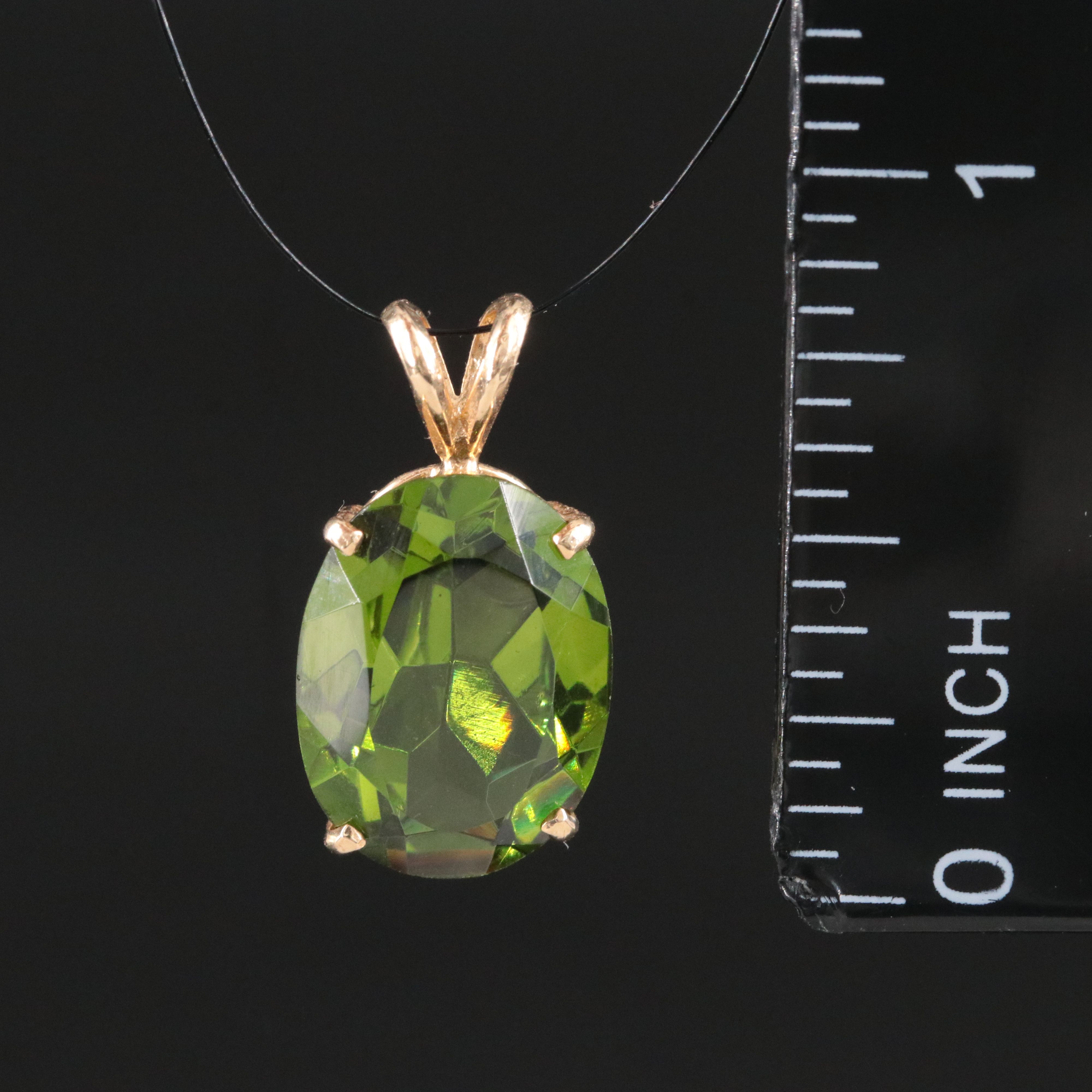 14K Spinel Triplet Pendant