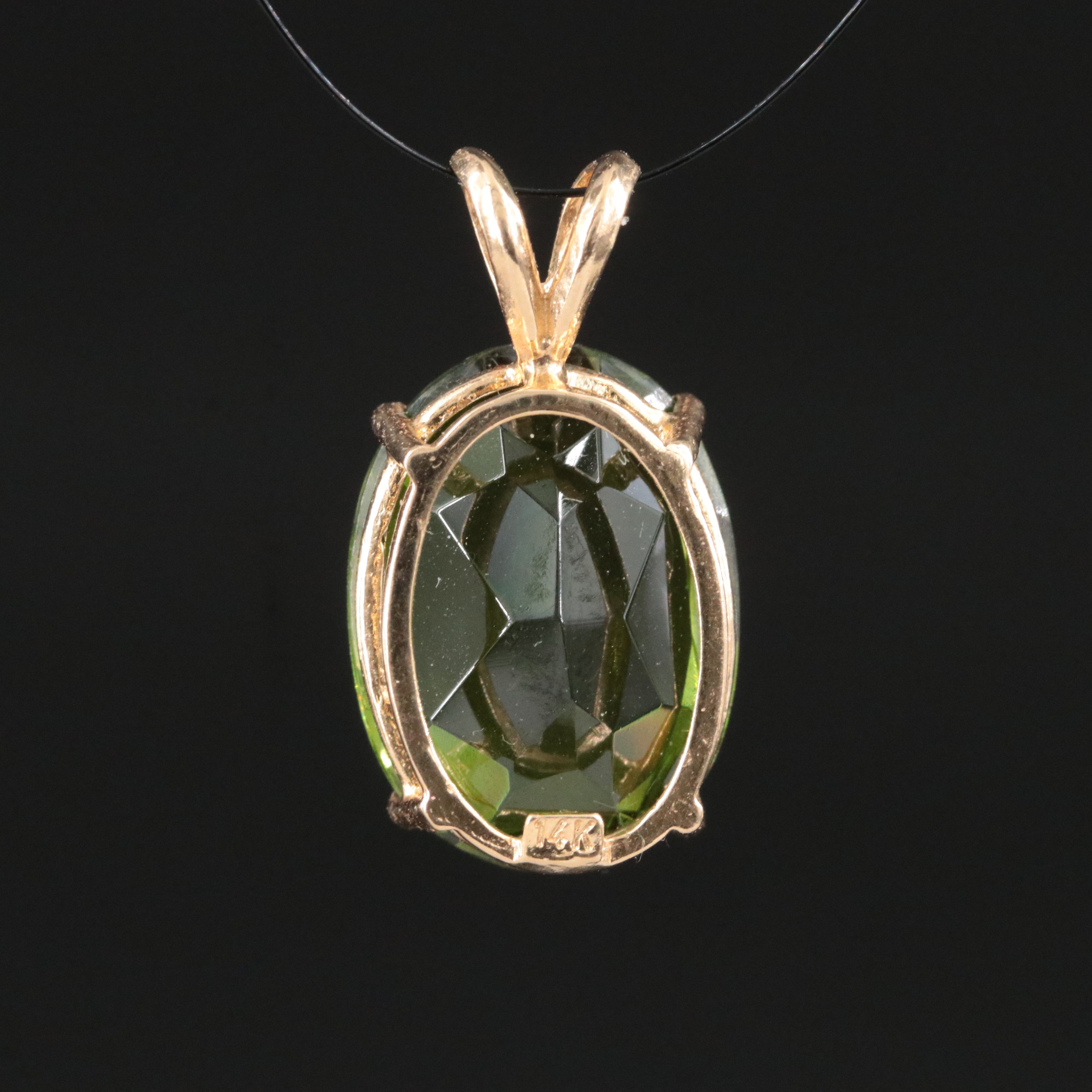 14K Spinel Triplet Pendant