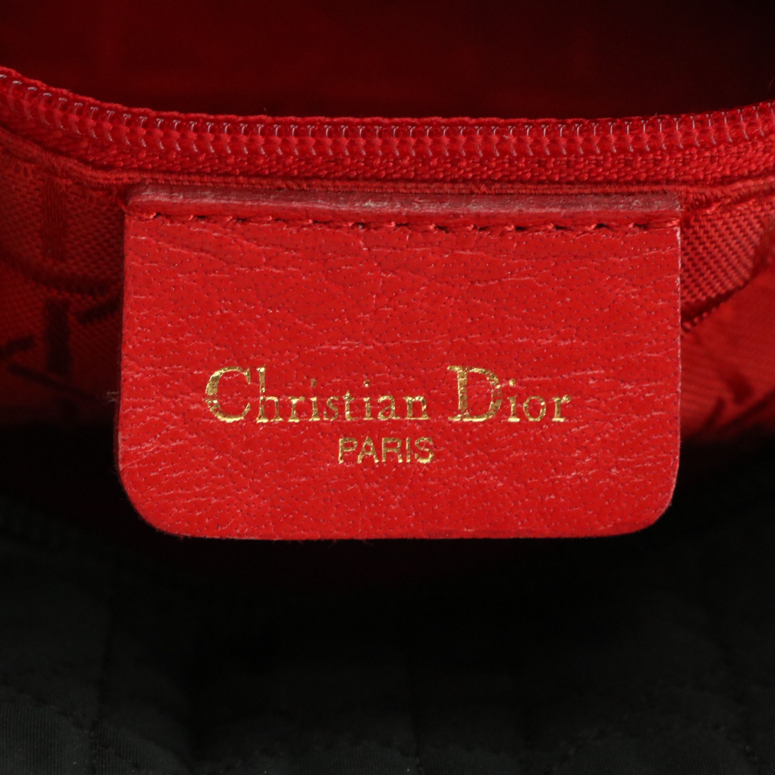 Christian Dior Small Lady Dior Handbag in Black Cannage Quilted Nylon Canvas