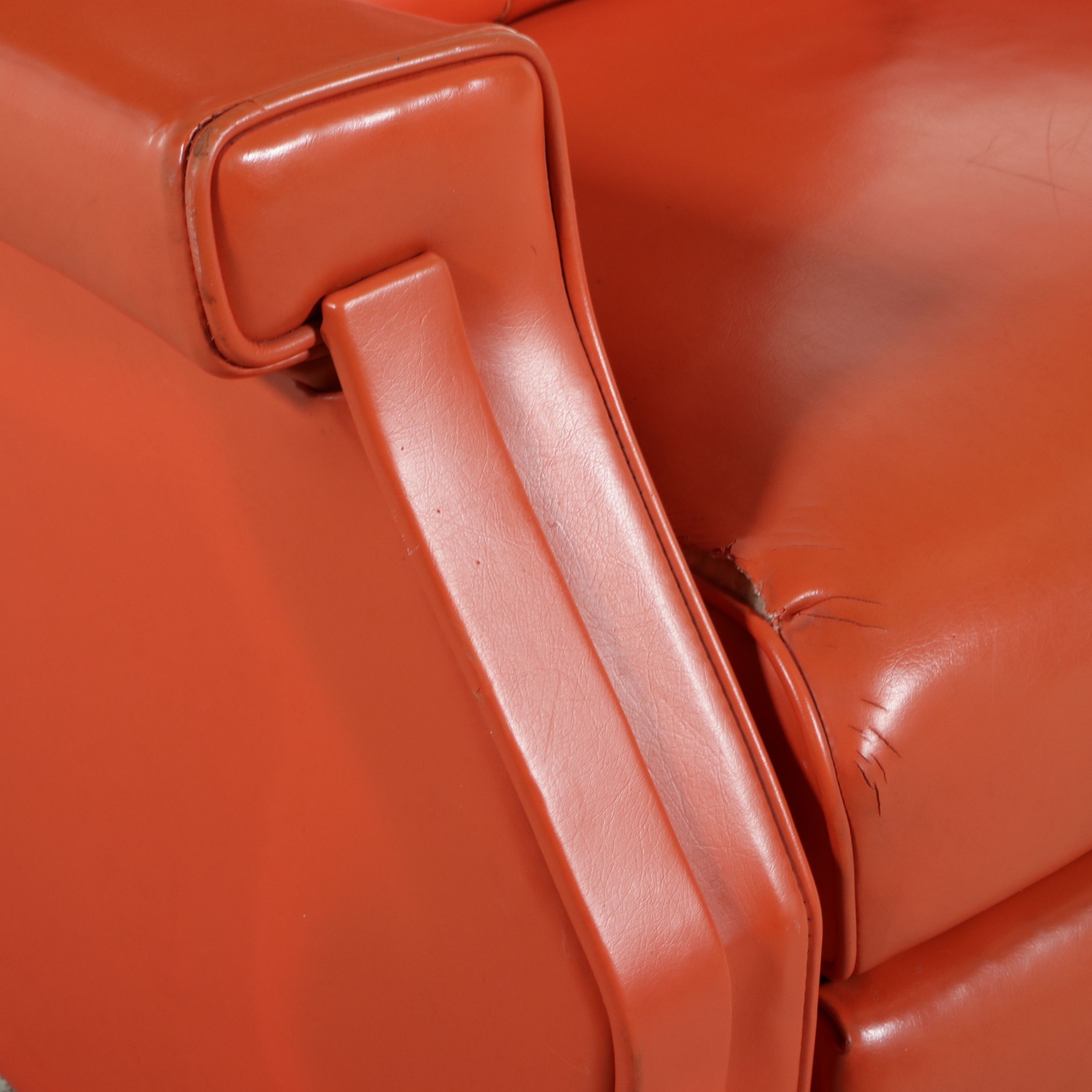 Mid Century Modern Burnt Orange Vinyl Recliner
