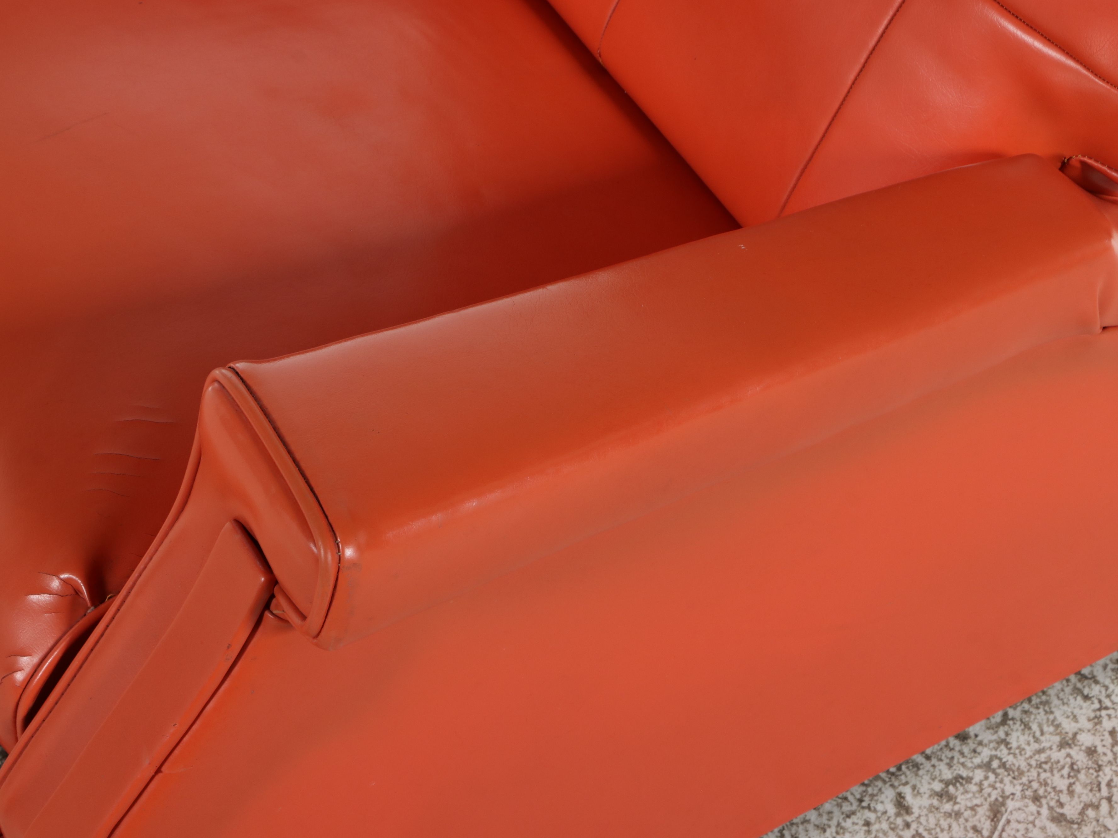 Mid Century Modern Burnt Orange Vinyl Recliner