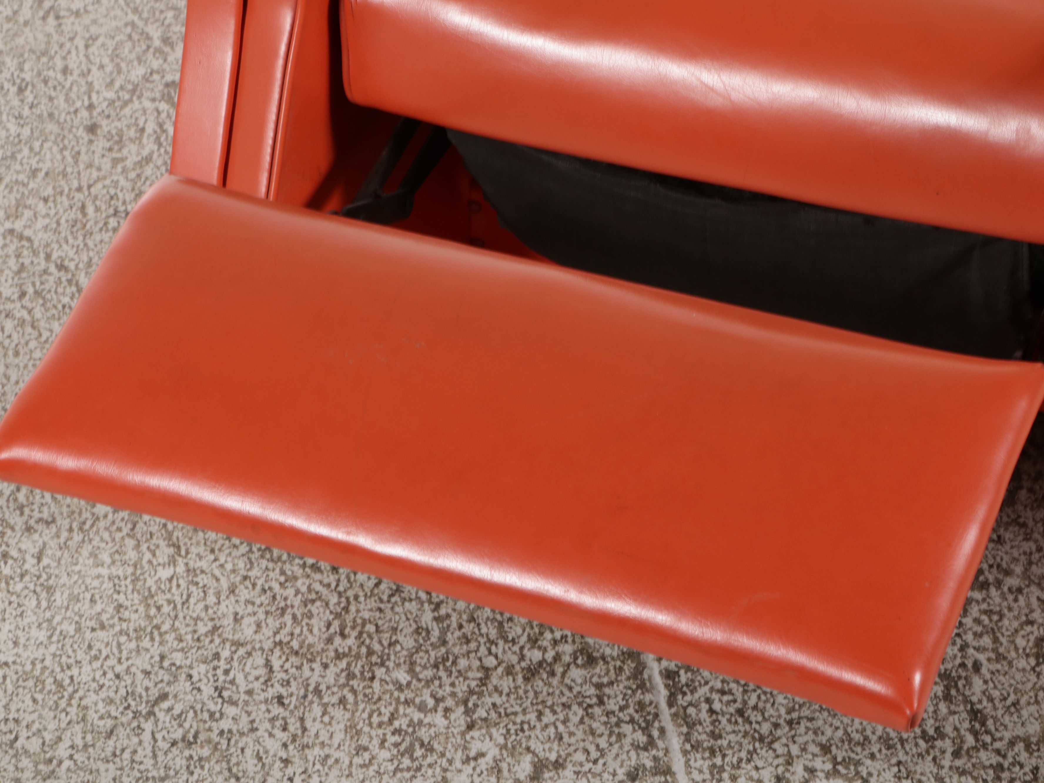 Mid Century Modern Burnt Orange Vinyl Recliner