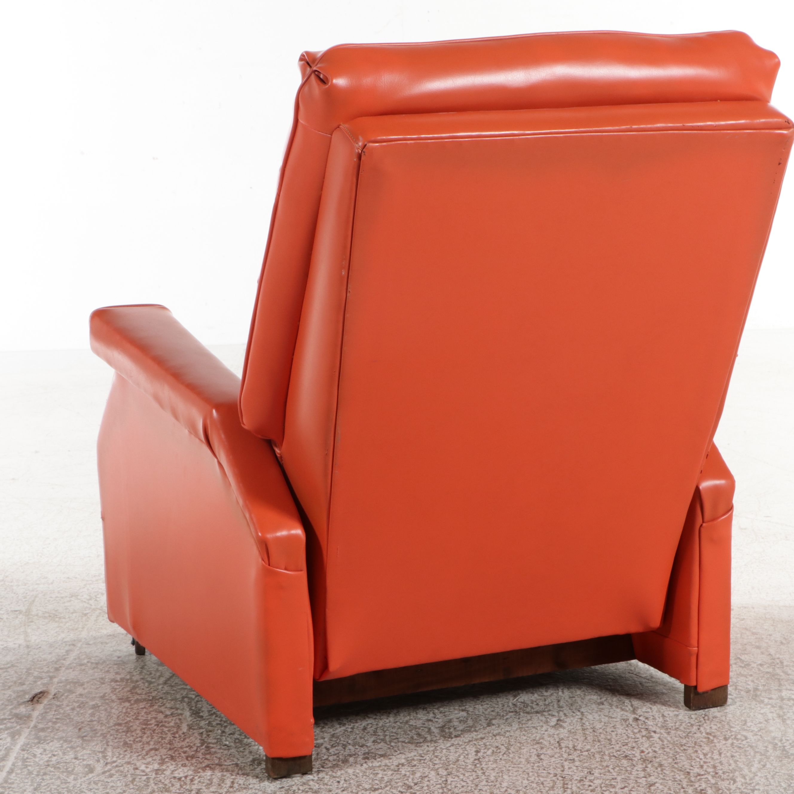 Mid Century Modern Burnt Orange Vinyl Recliner