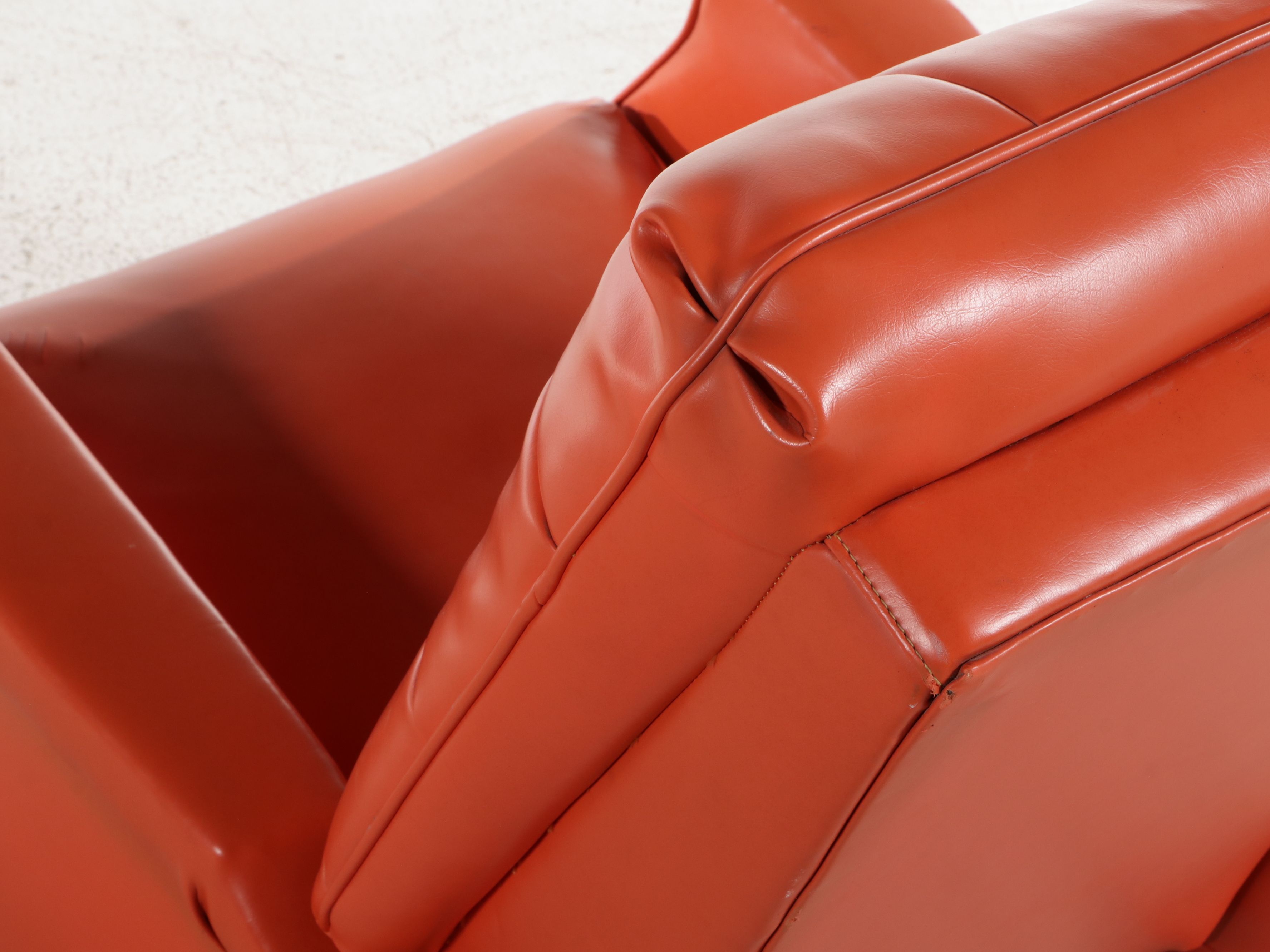 Mid Century Modern Burnt Orange Vinyl Recliner