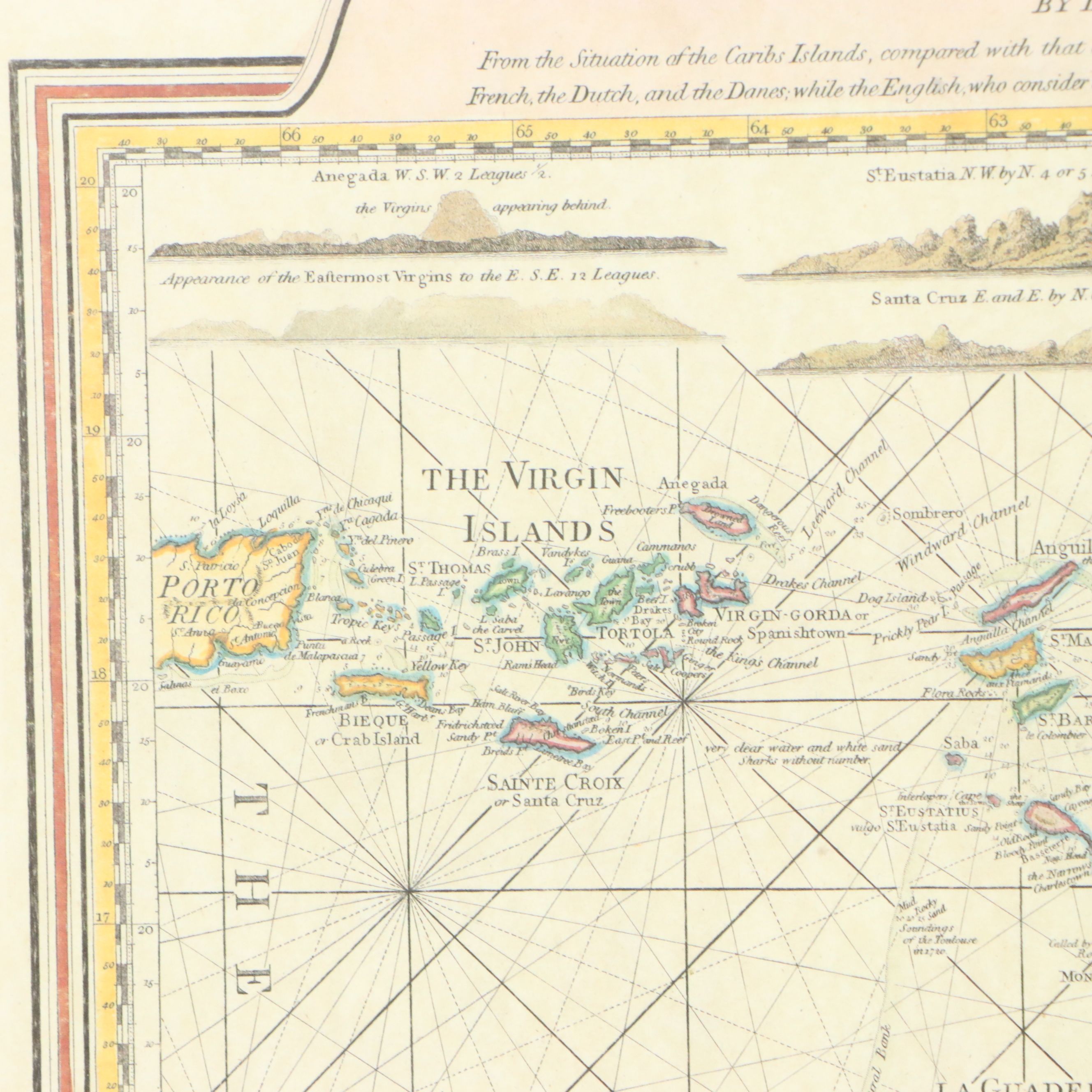 Offset Lithograph of Caribbean Map After L. S. de la Rochette