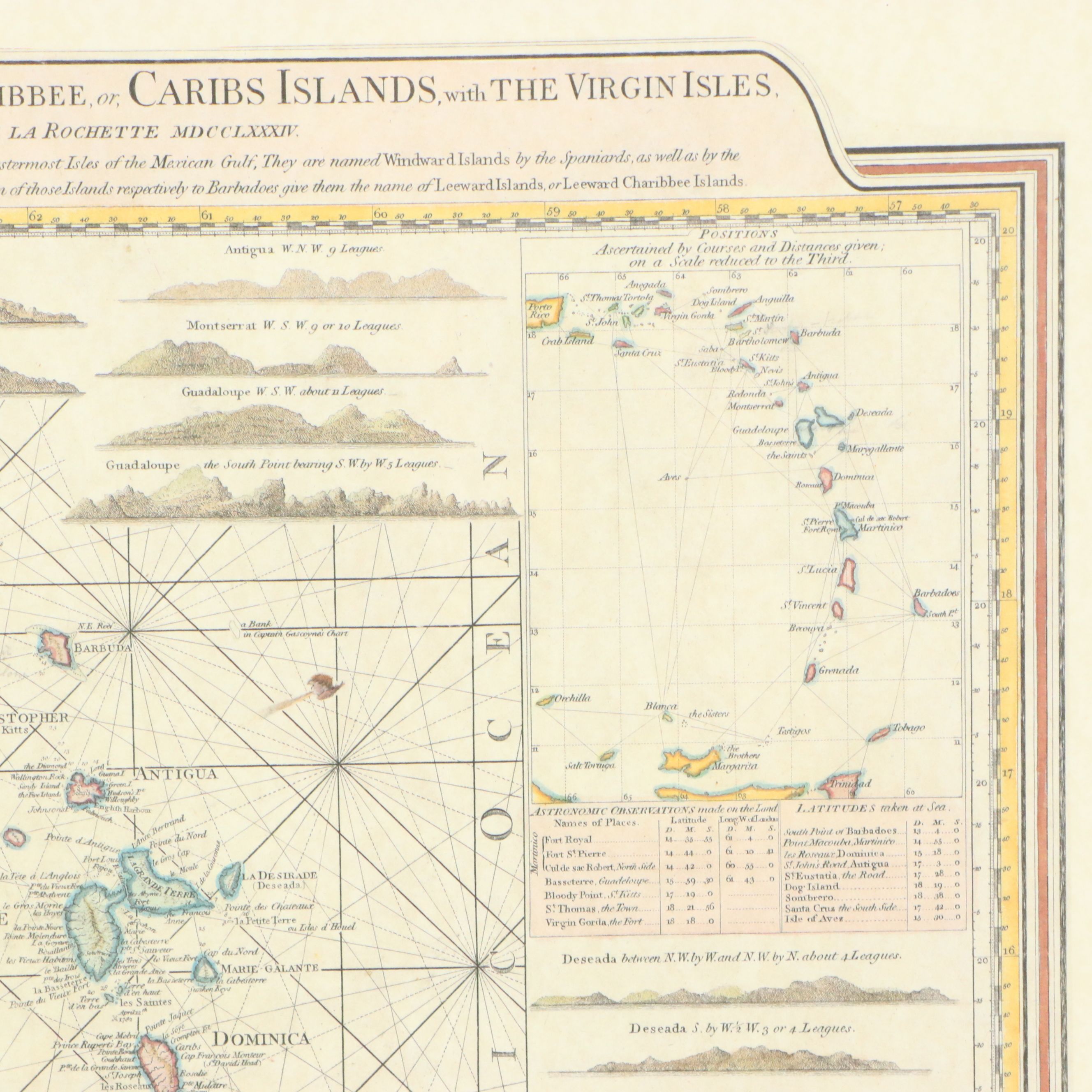 Offset Lithograph of Caribbean Map After L. S. de la Rochette