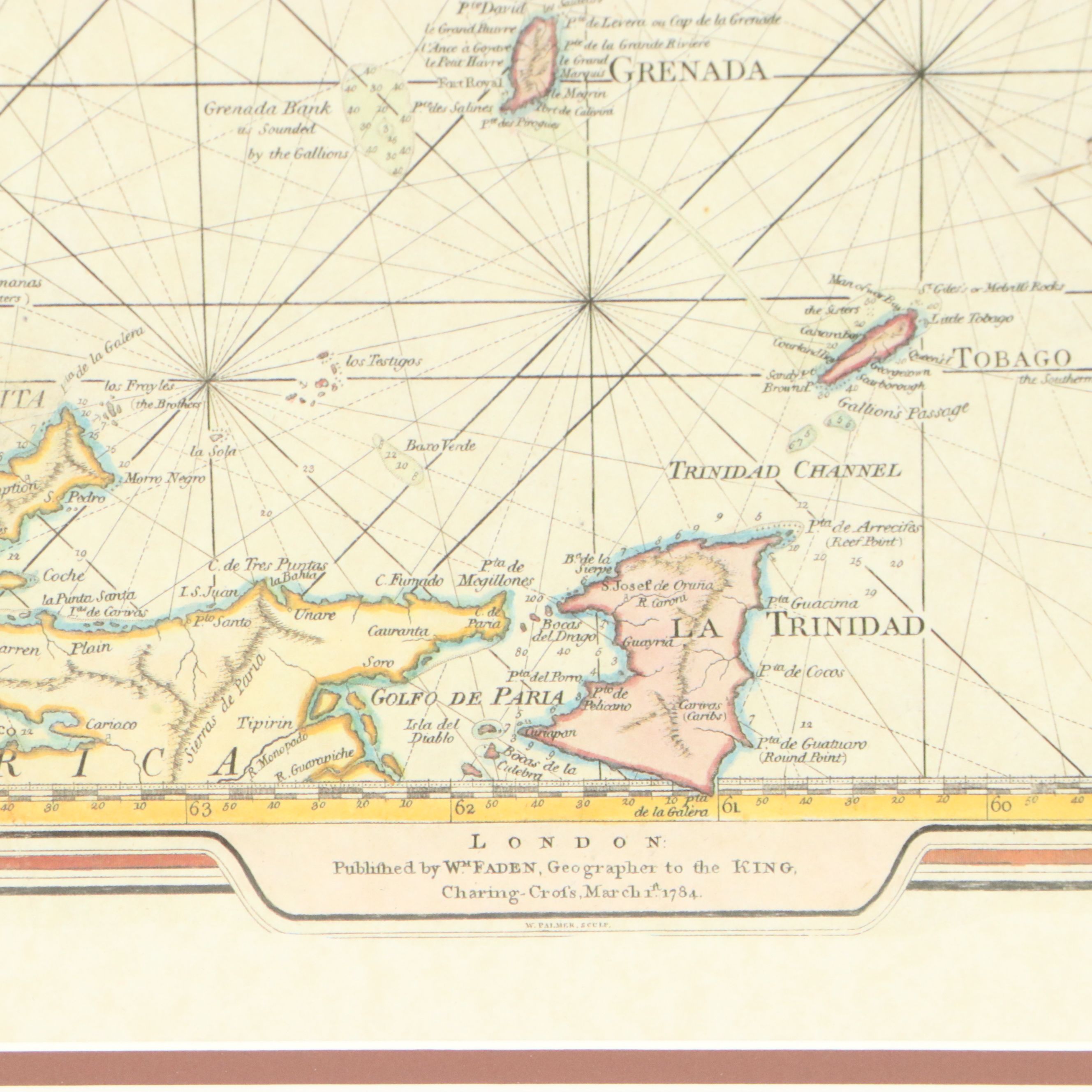 Offset Lithograph of Caribbean Map After L. S. de la Rochette