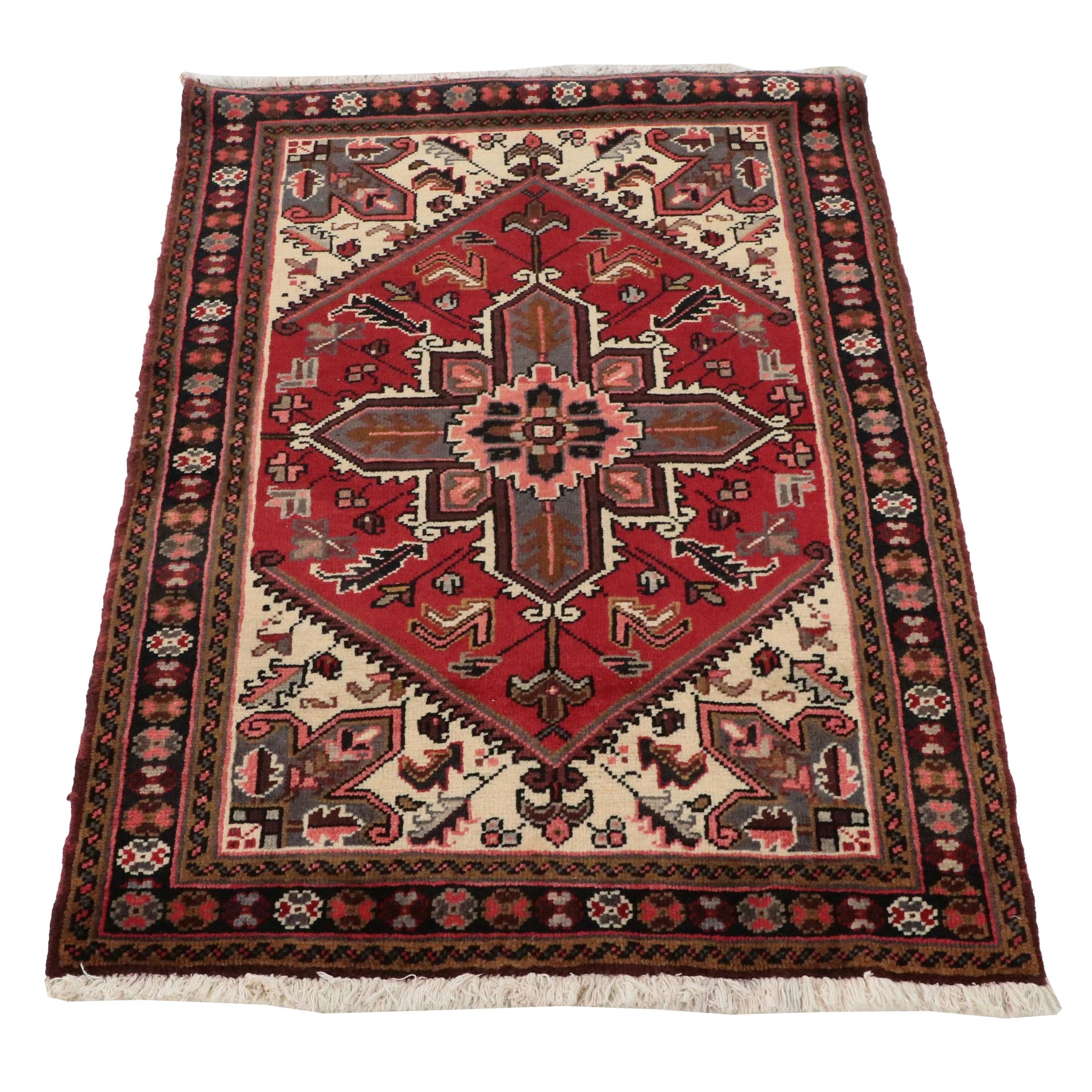 3'4 x 4'10 Hand-Knotted Persian Heriz Accent Rug
