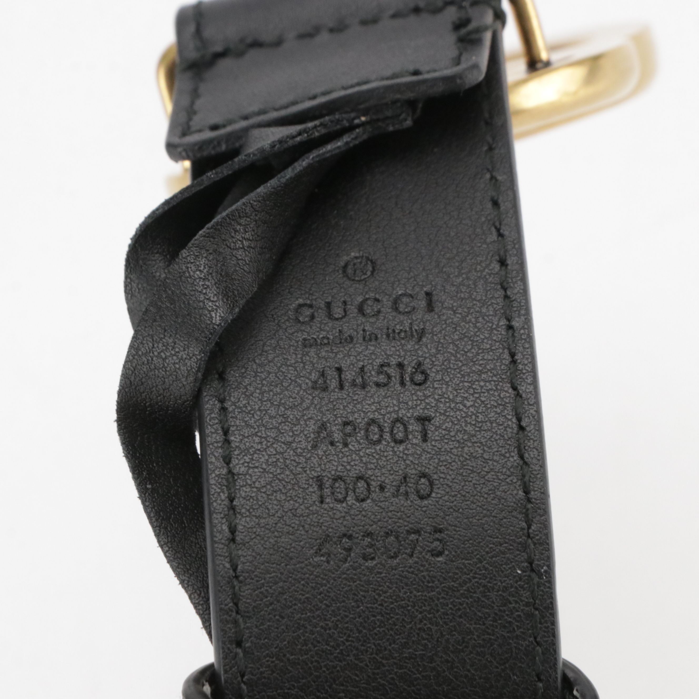 Gucci GG Marmont Narrow Black Leather Belt with Box