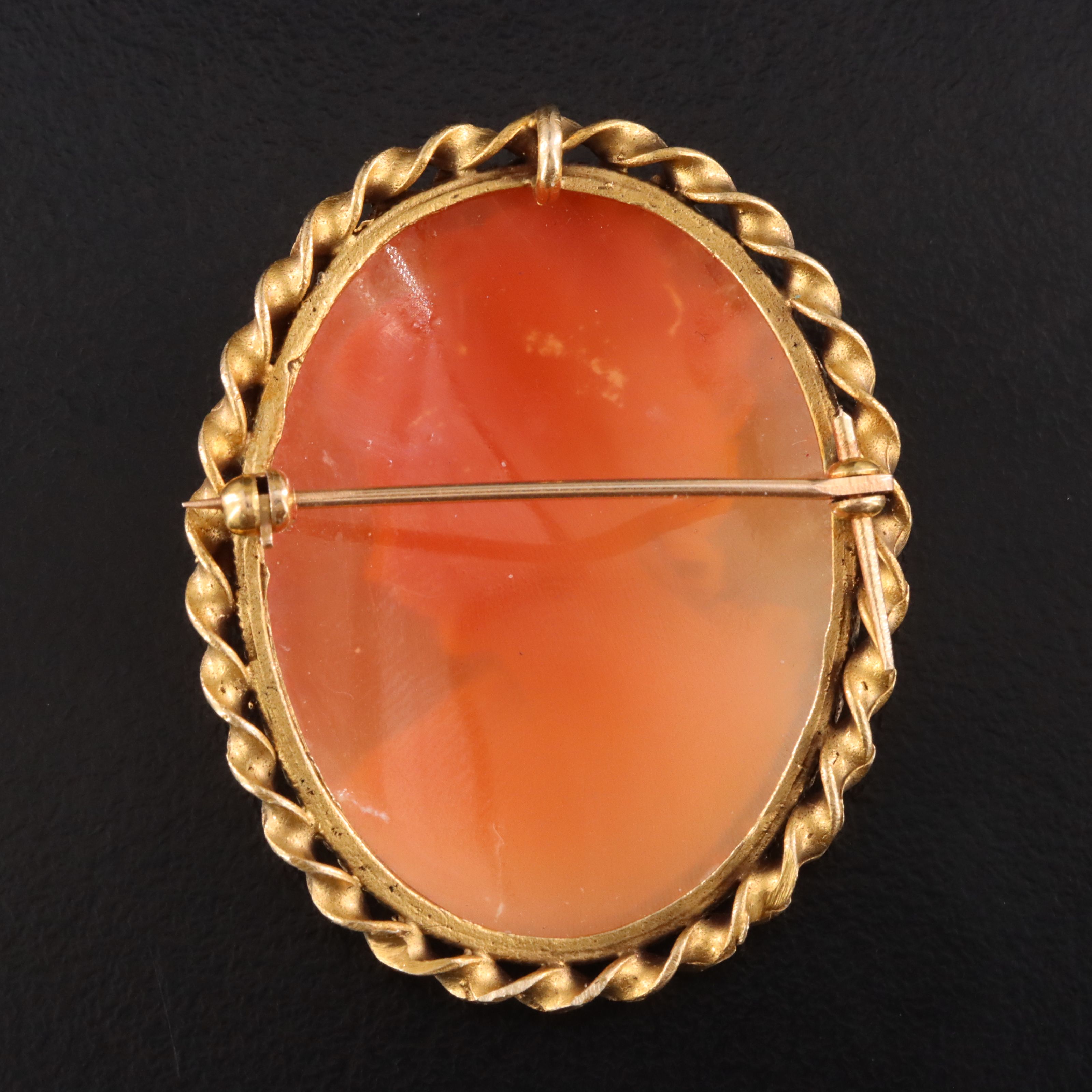 10K Shell Cameo Converter Brooch