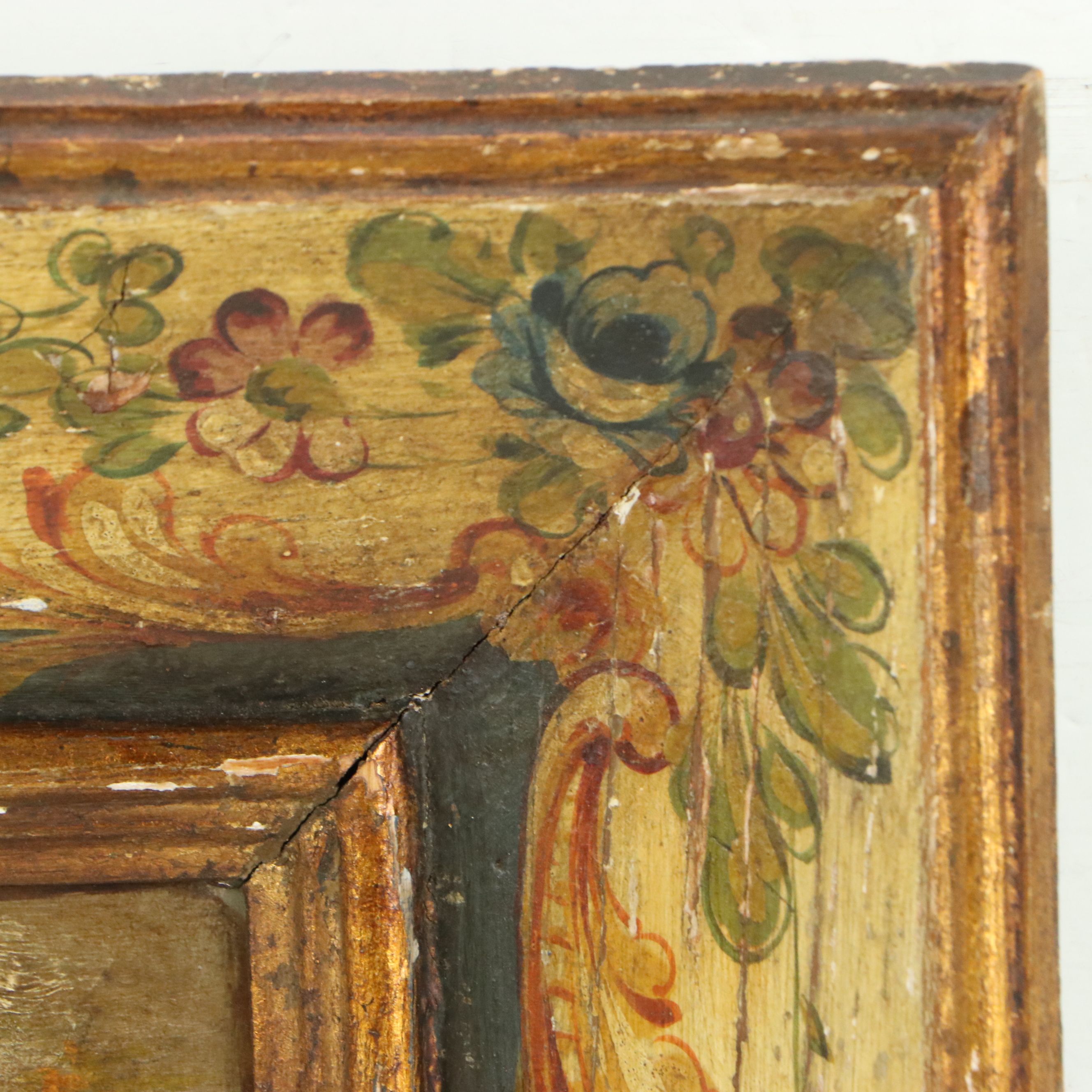 Italian School Oil Painting of Lovers in Garden, 19th Century