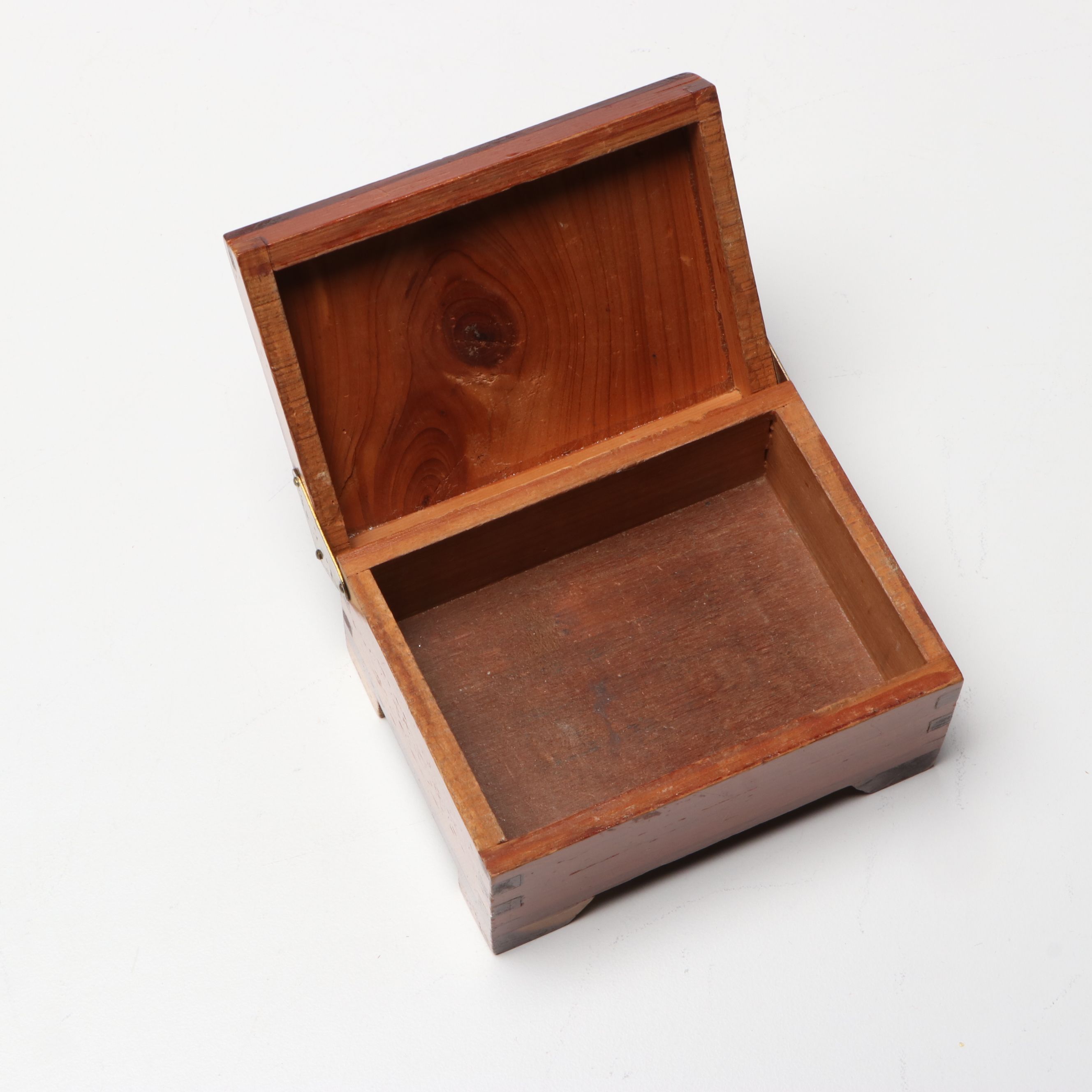 Intarsia Landscape Wood Music Box with Marquetry, Hand-Painted and Other Boxes