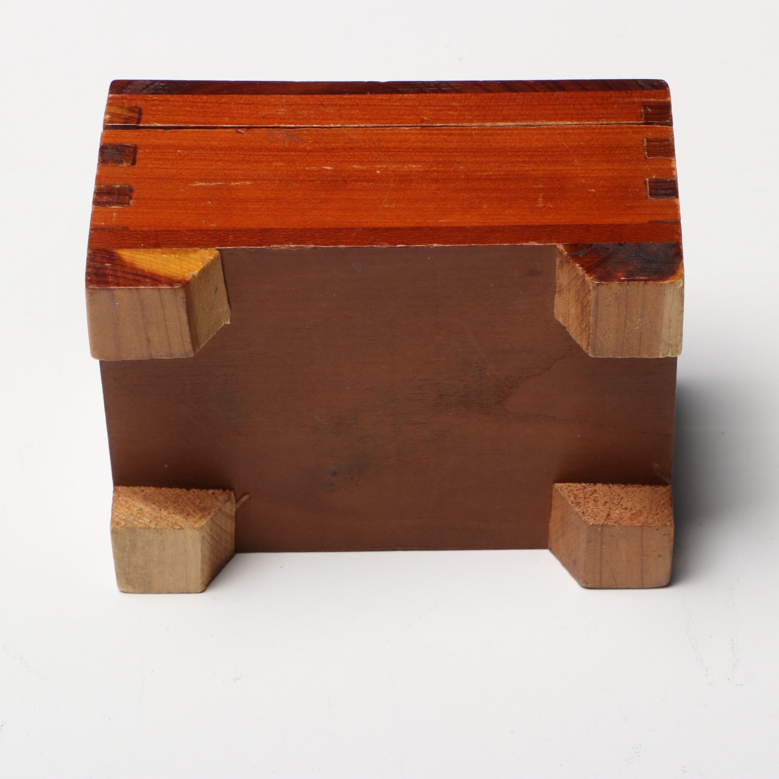 Intarsia Landscape Wood Music Box with Marquetry, Hand-Painted and Other Boxes