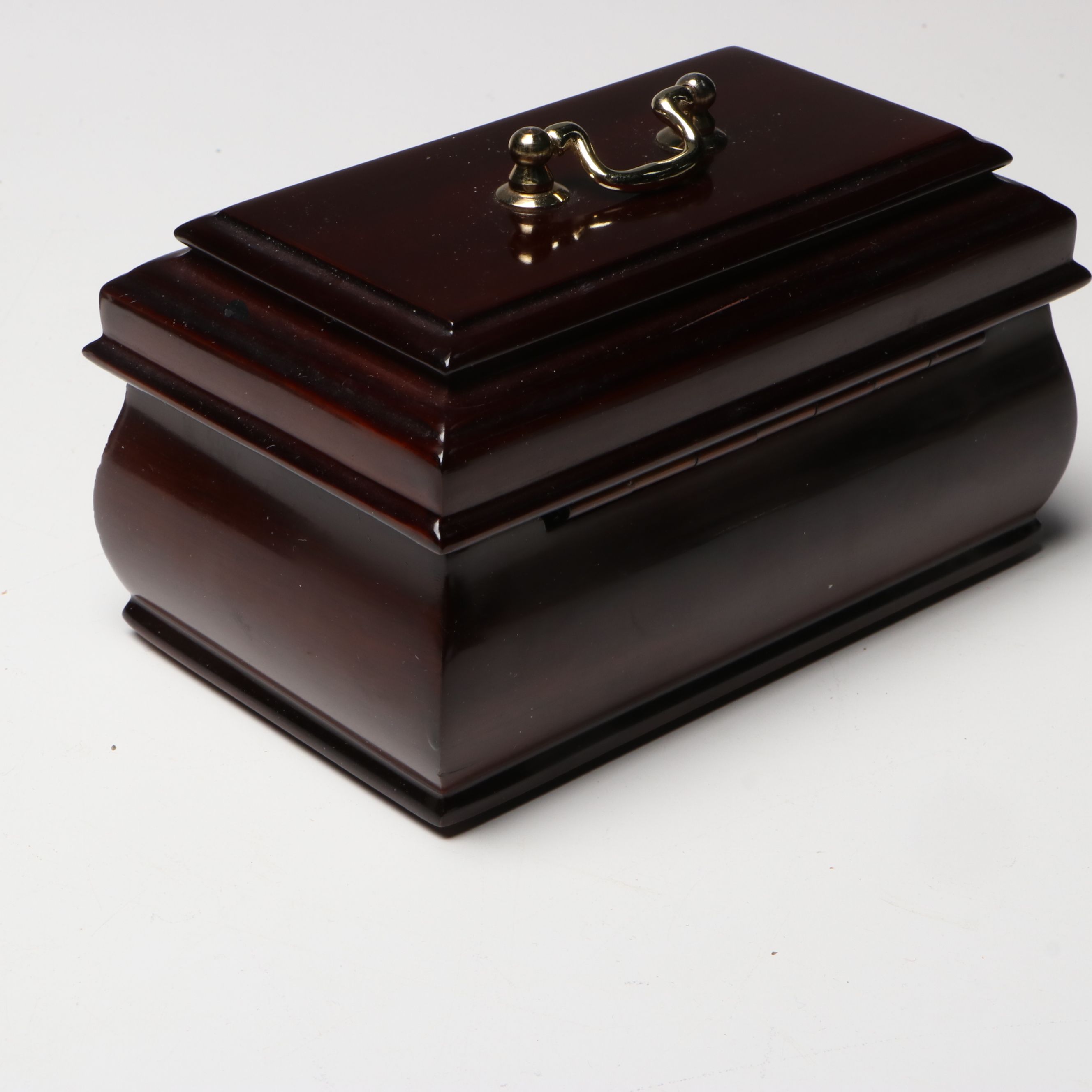 Intarsia Landscape Wood Music Box with Marquetry, Hand-Painted and Other Boxes