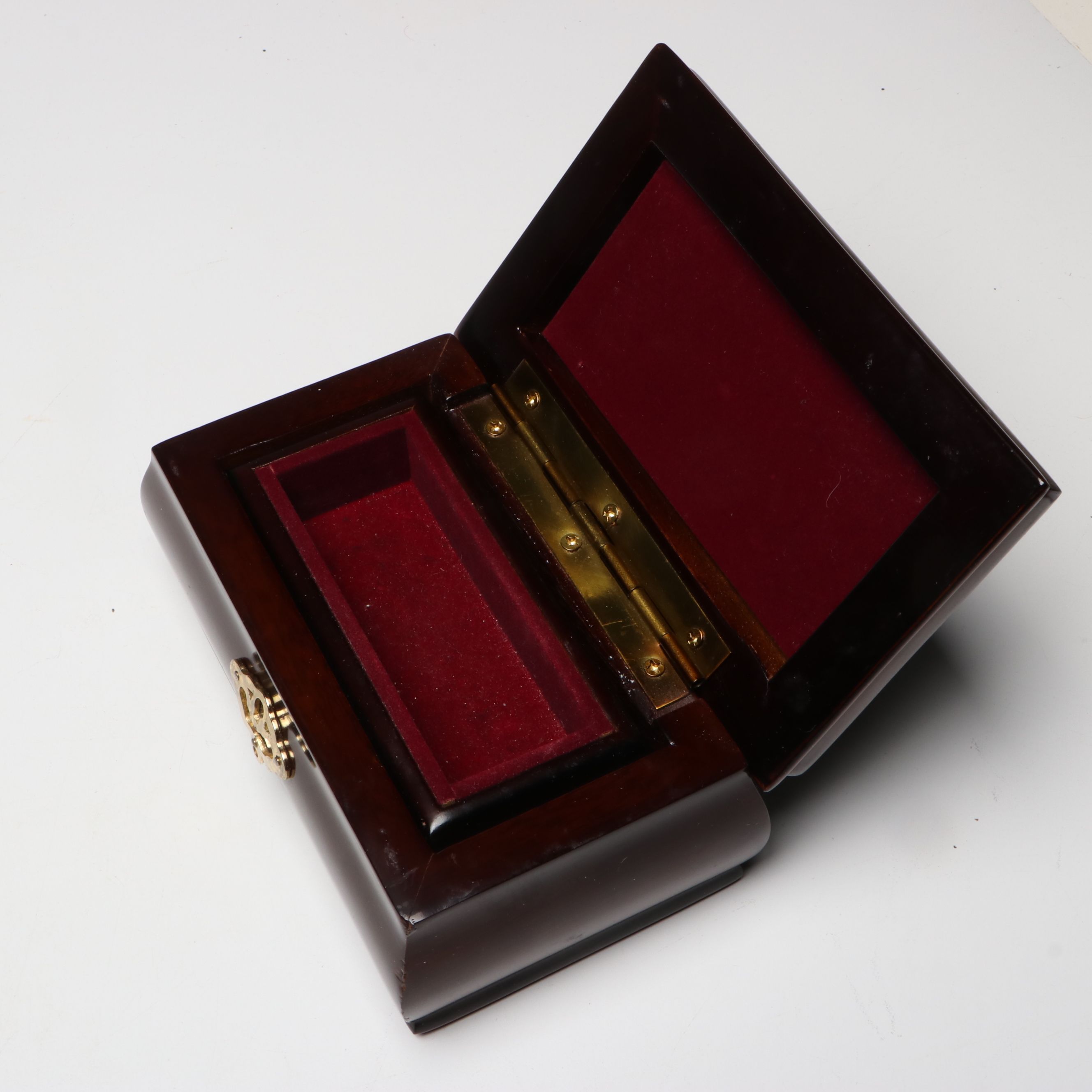 Intarsia Landscape Wood Music Box with Marquetry, Hand-Painted and Other Boxes