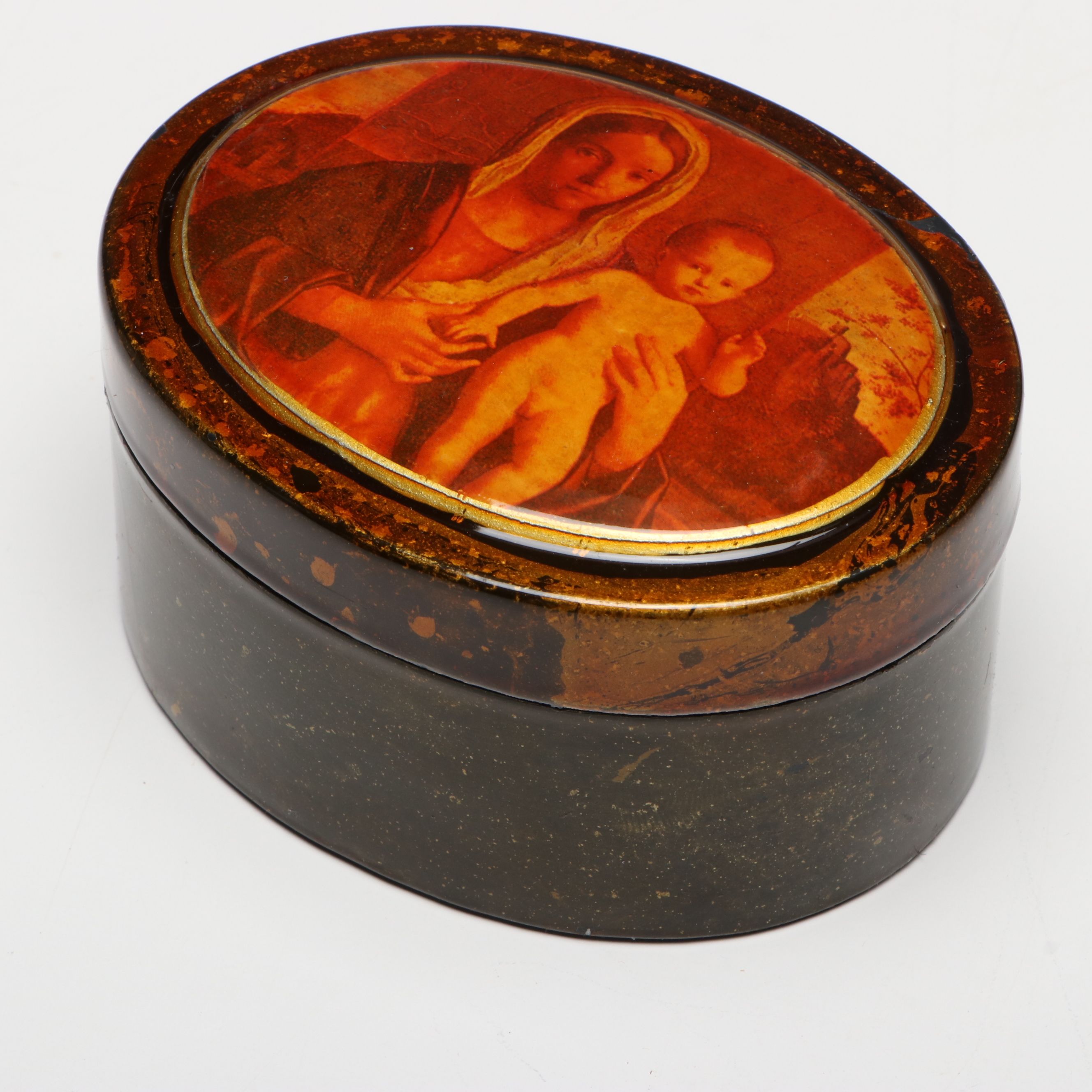 Intarsia Landscape Wood Music Box with Marquetry, Hand-Painted and Other Boxes