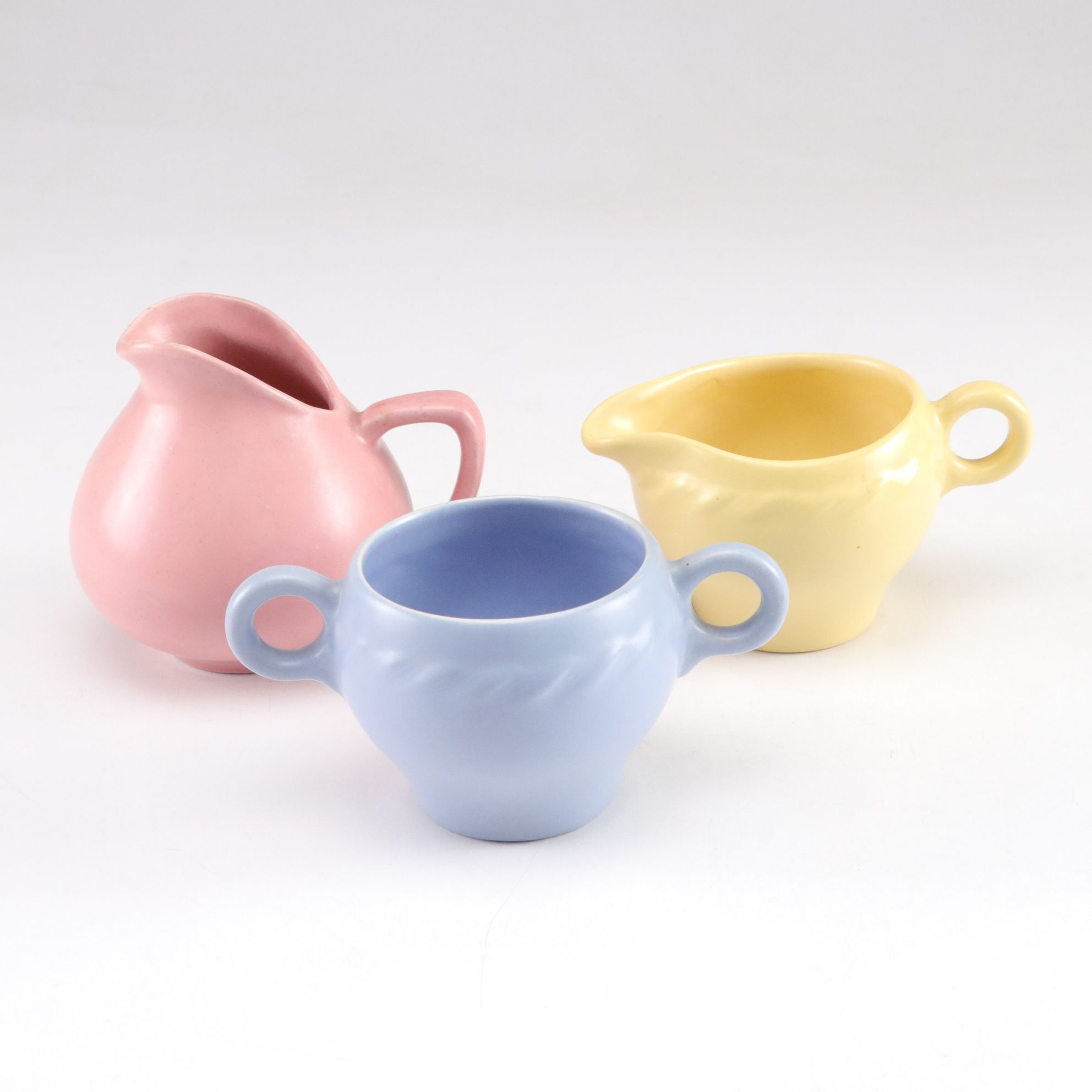 Ceramic Pitchers and Bowl Featuring McCoy "Rustic Line Grapes" Vase