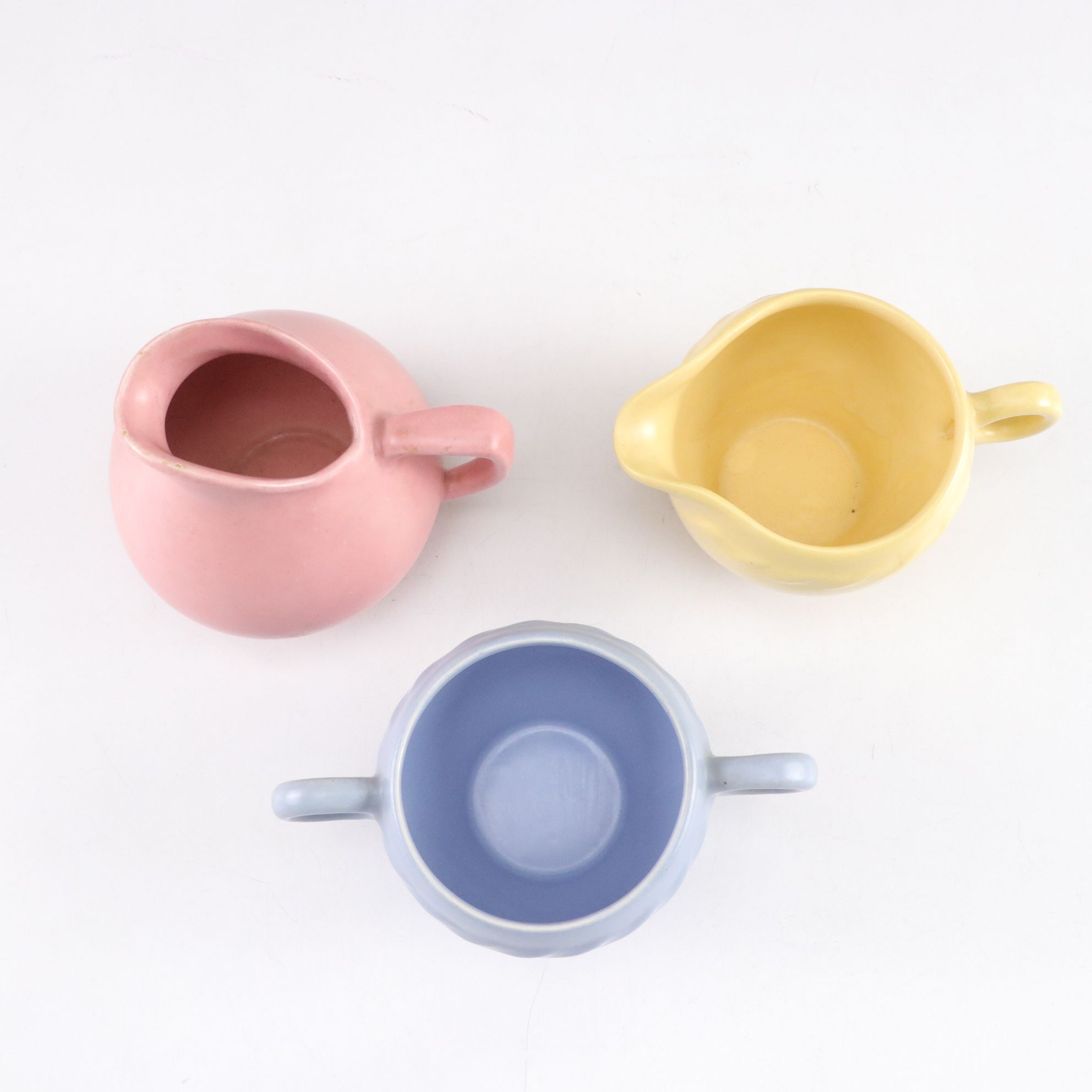 Ceramic Pitchers and Bowl Featuring McCoy "Rustic Line Grapes" Vase