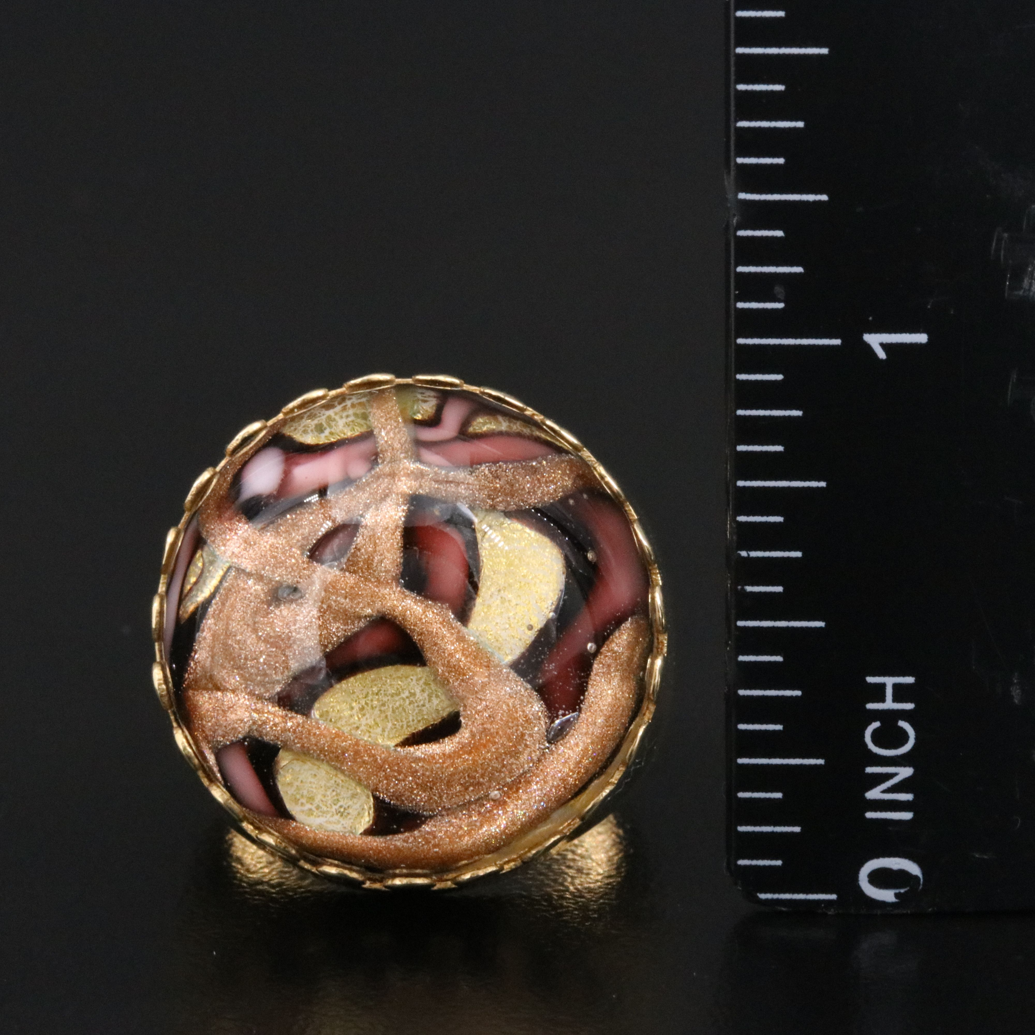 Milor 14K Art Glass Dome Ring