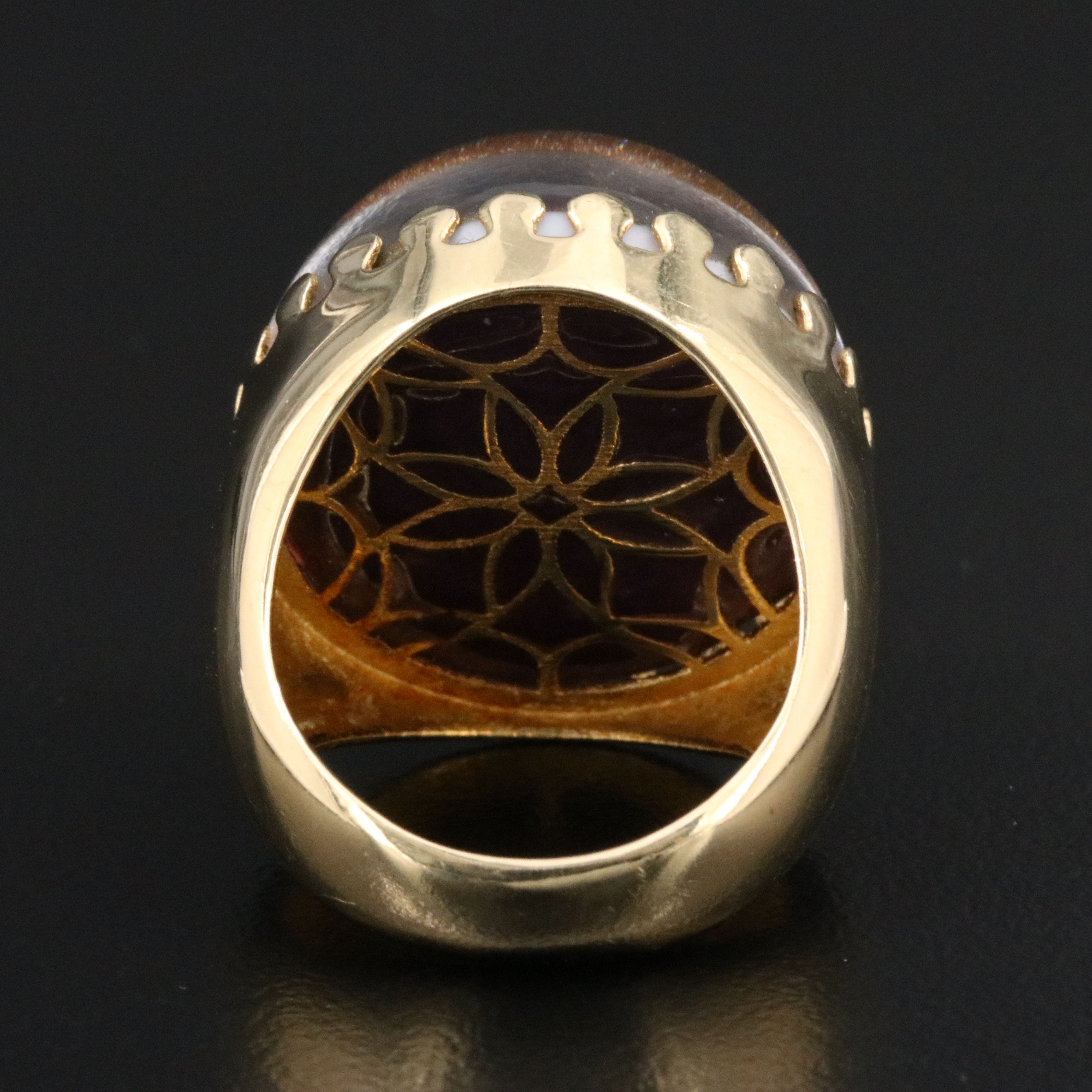 Milor 14K Art Glass Dome Ring