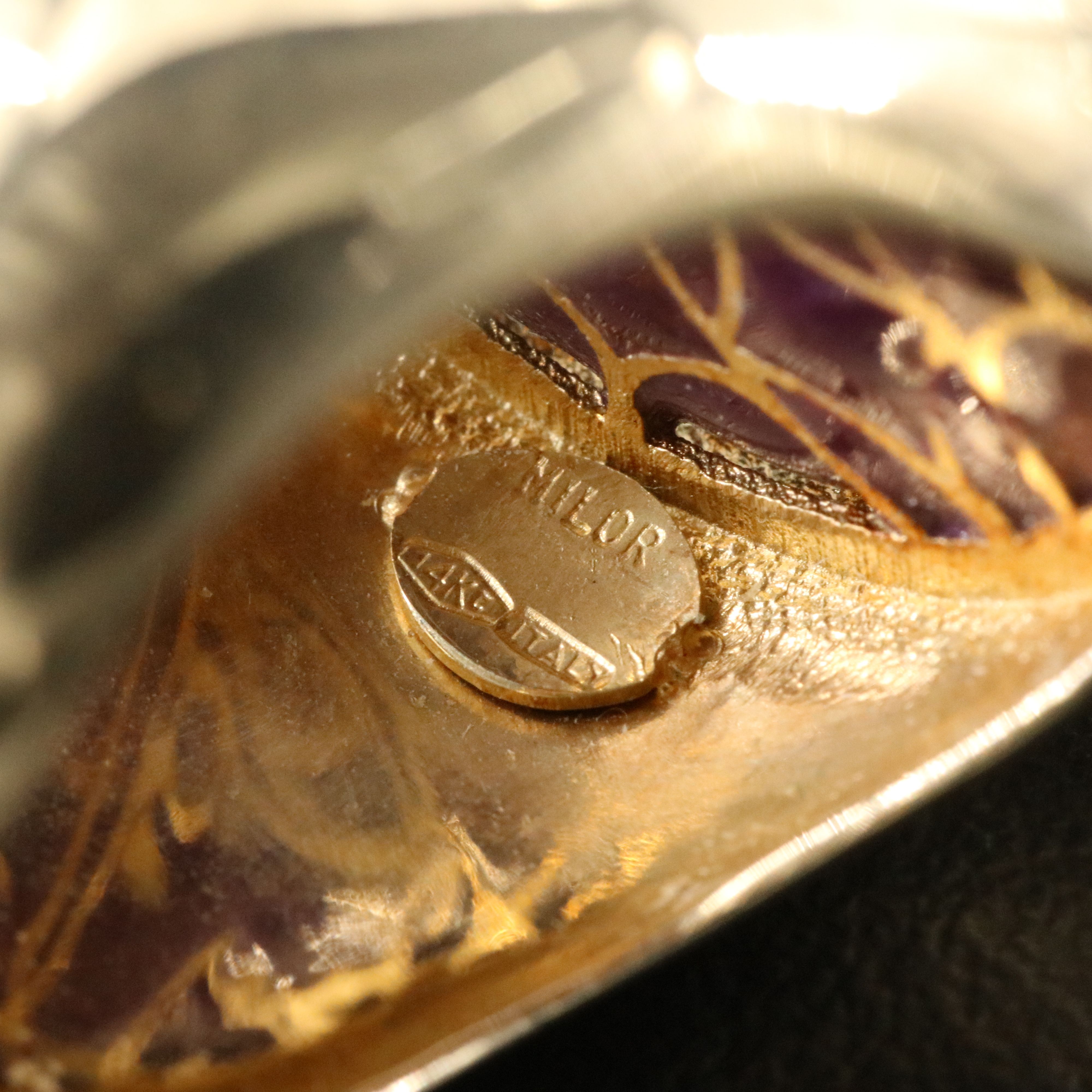 Milor 14K Art Glass Dome Ring