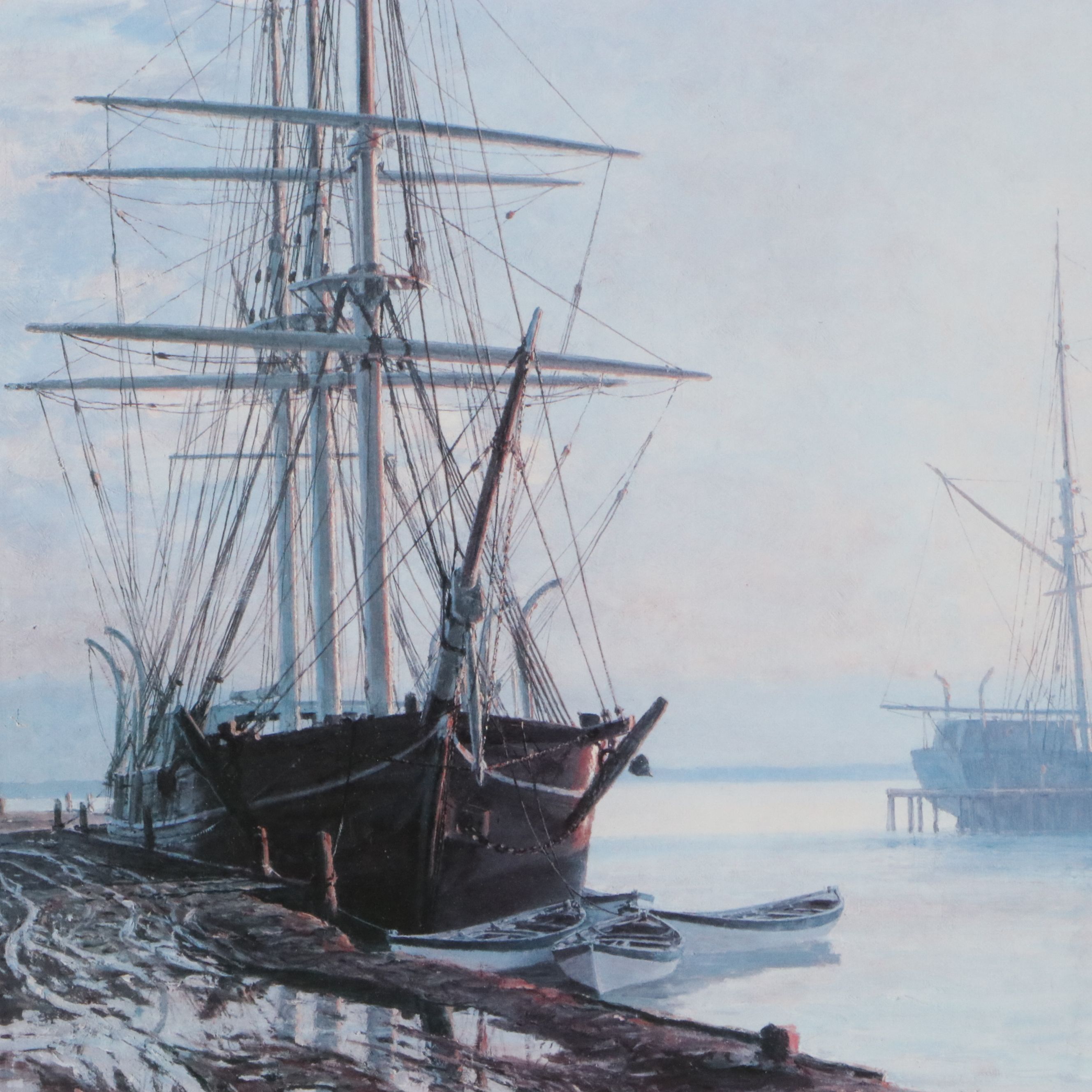 John Stobart Offset Lithograph "Sunrise Over Nantucket in 1835," 1987