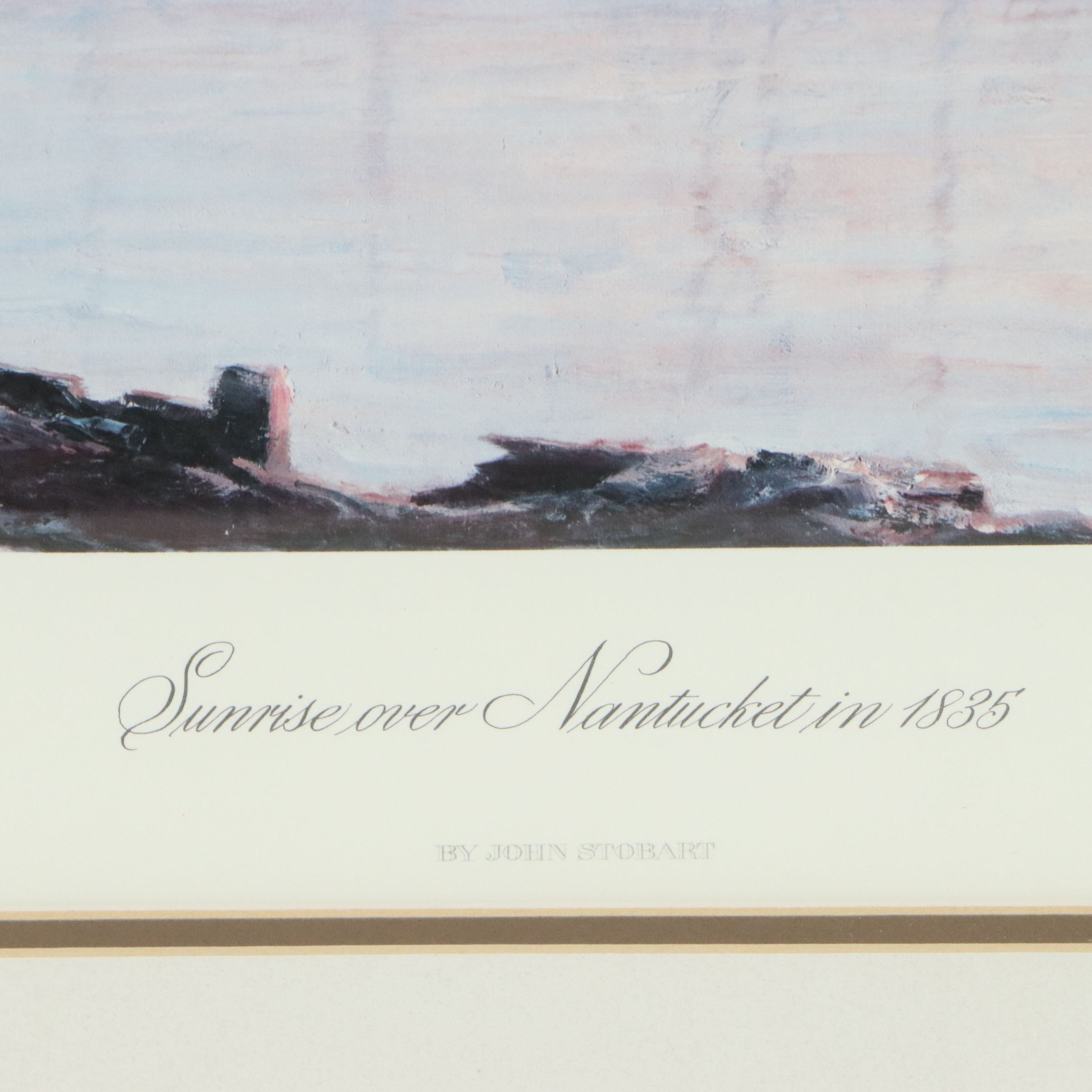 John Stobart Offset Lithograph "Sunrise Over Nantucket in 1835," 1987