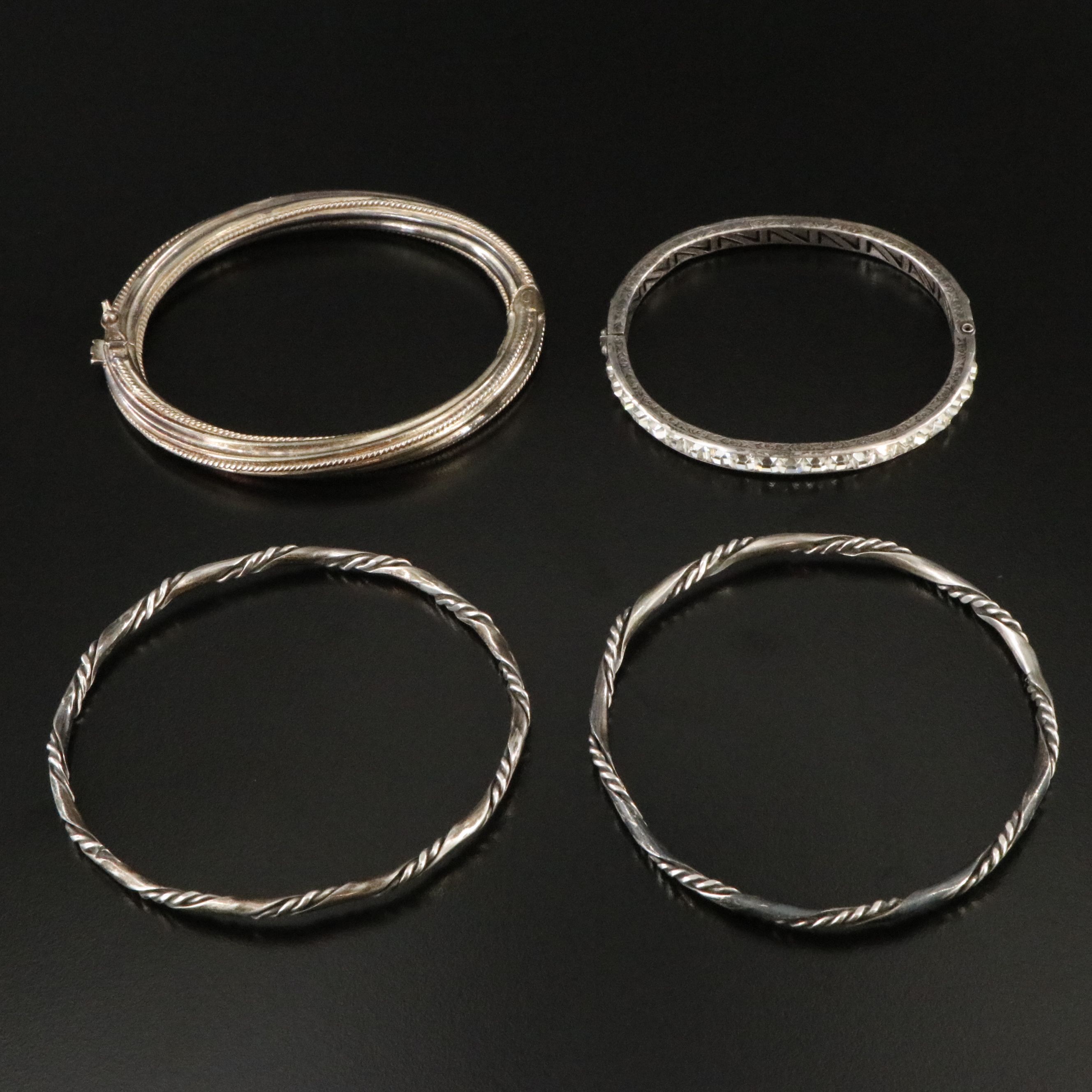 Assorted Sterling and Silver Bangle Collection