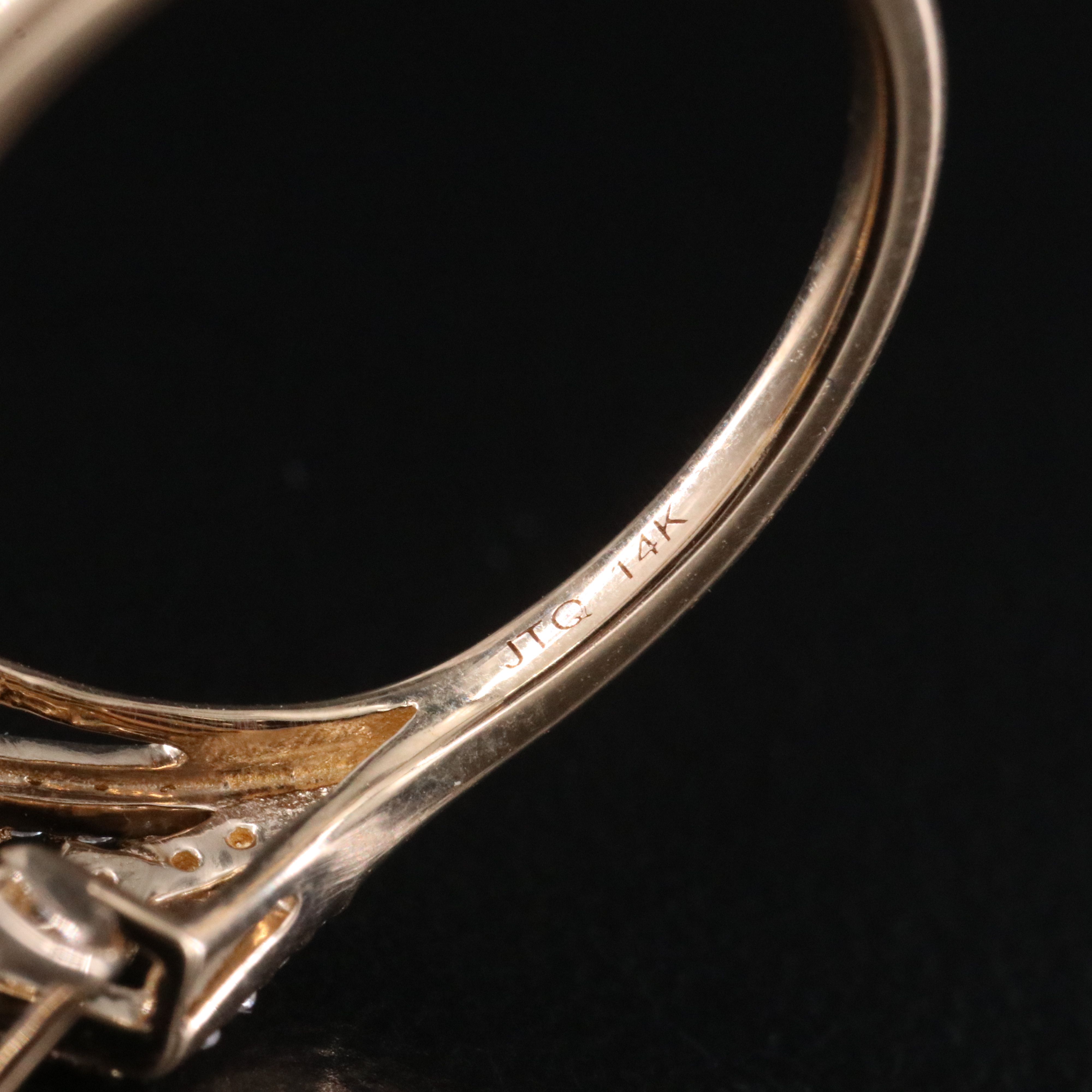 14K 2.45 CT Lab Grown Sapphire and Moissanite Halo Ring