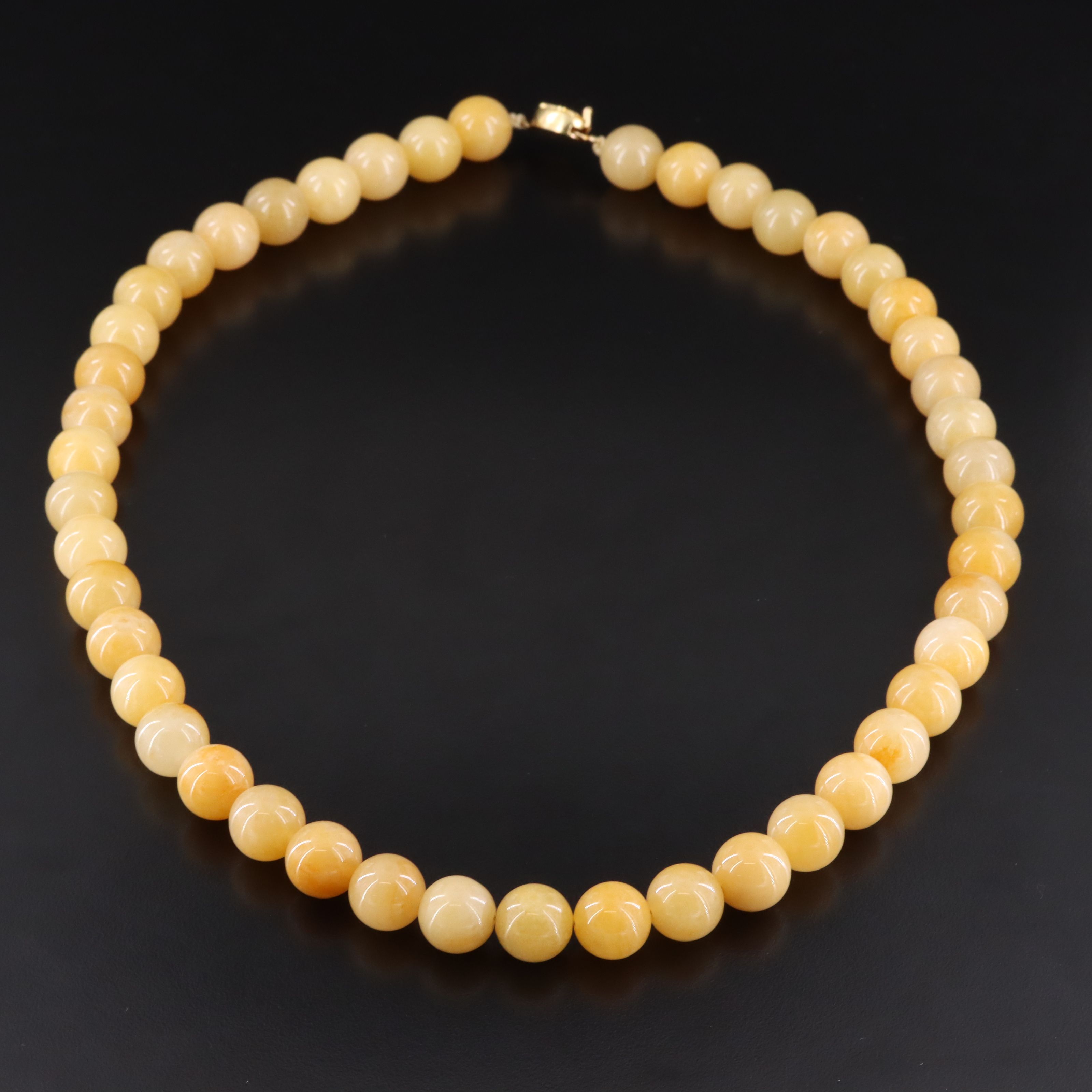Quartzite Bead Necklace with Filigree Clasp
