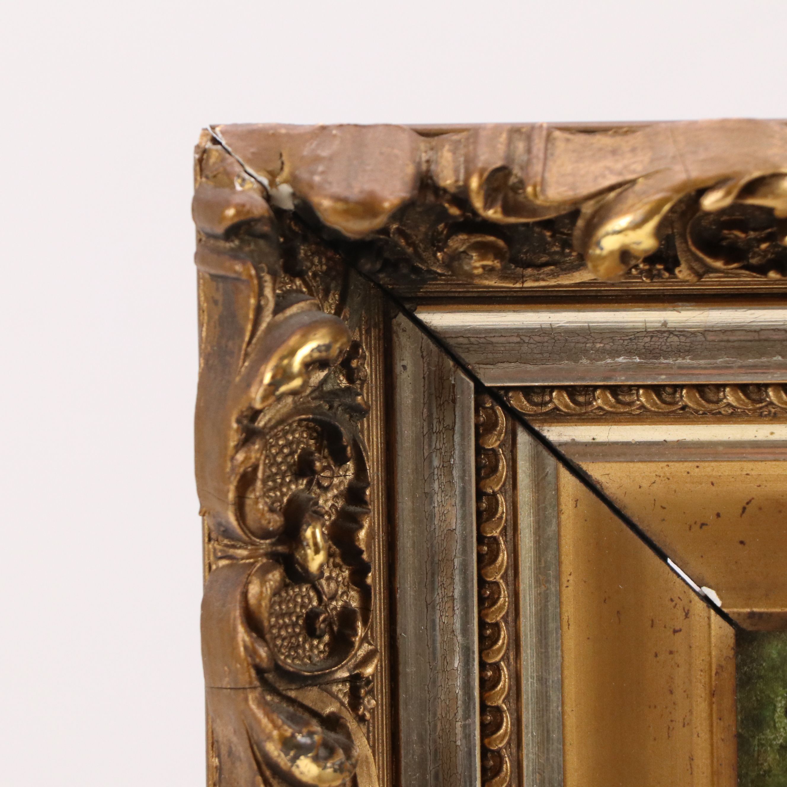 Wooded River Landscape Oil Painting, 1870