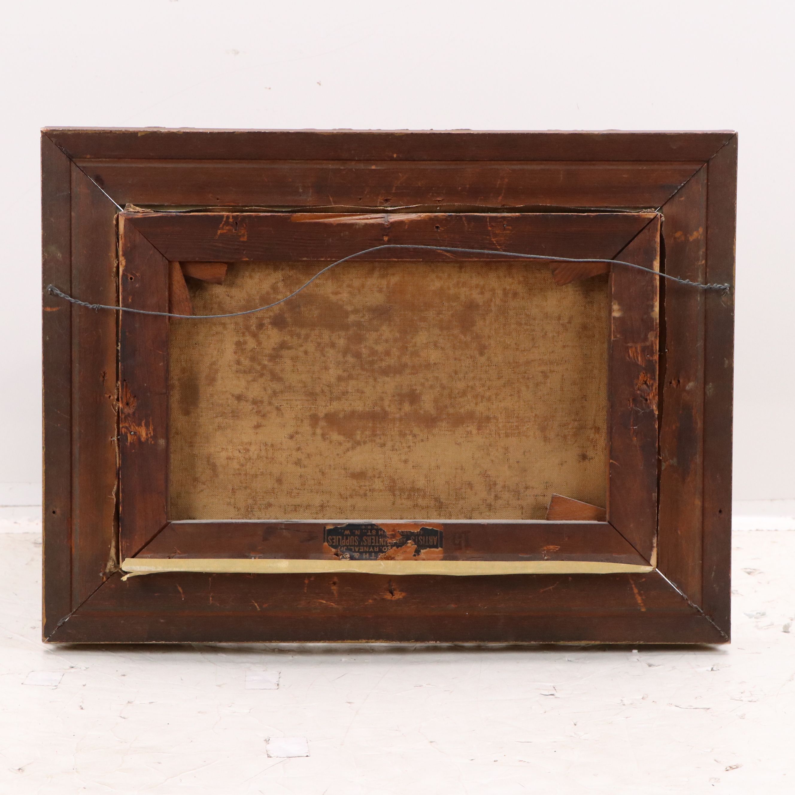 Wooded River Landscape Oil Painting, 1870