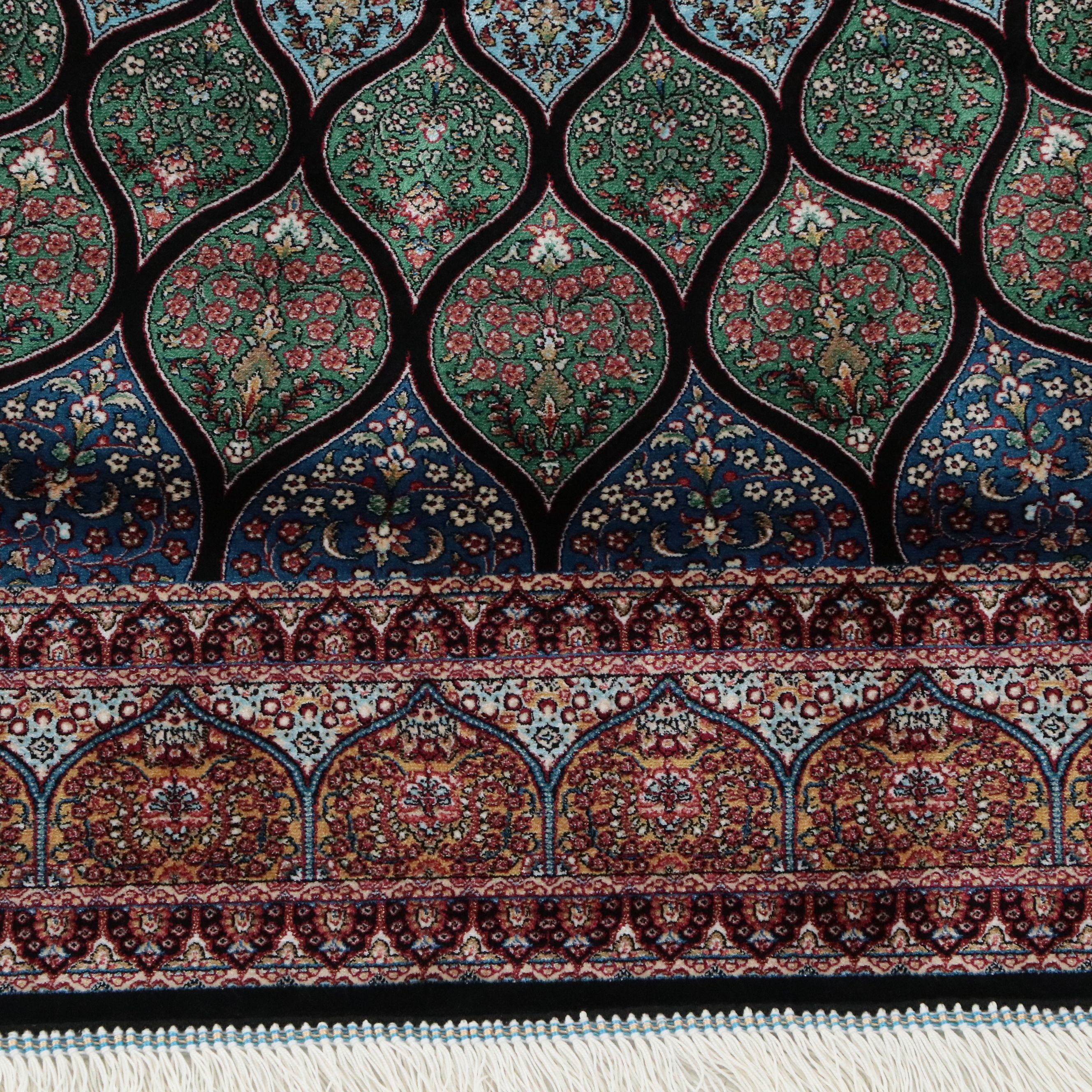 2'8 x 15'10 Machine Made Turkish Qom Style Silk Carpet Runner