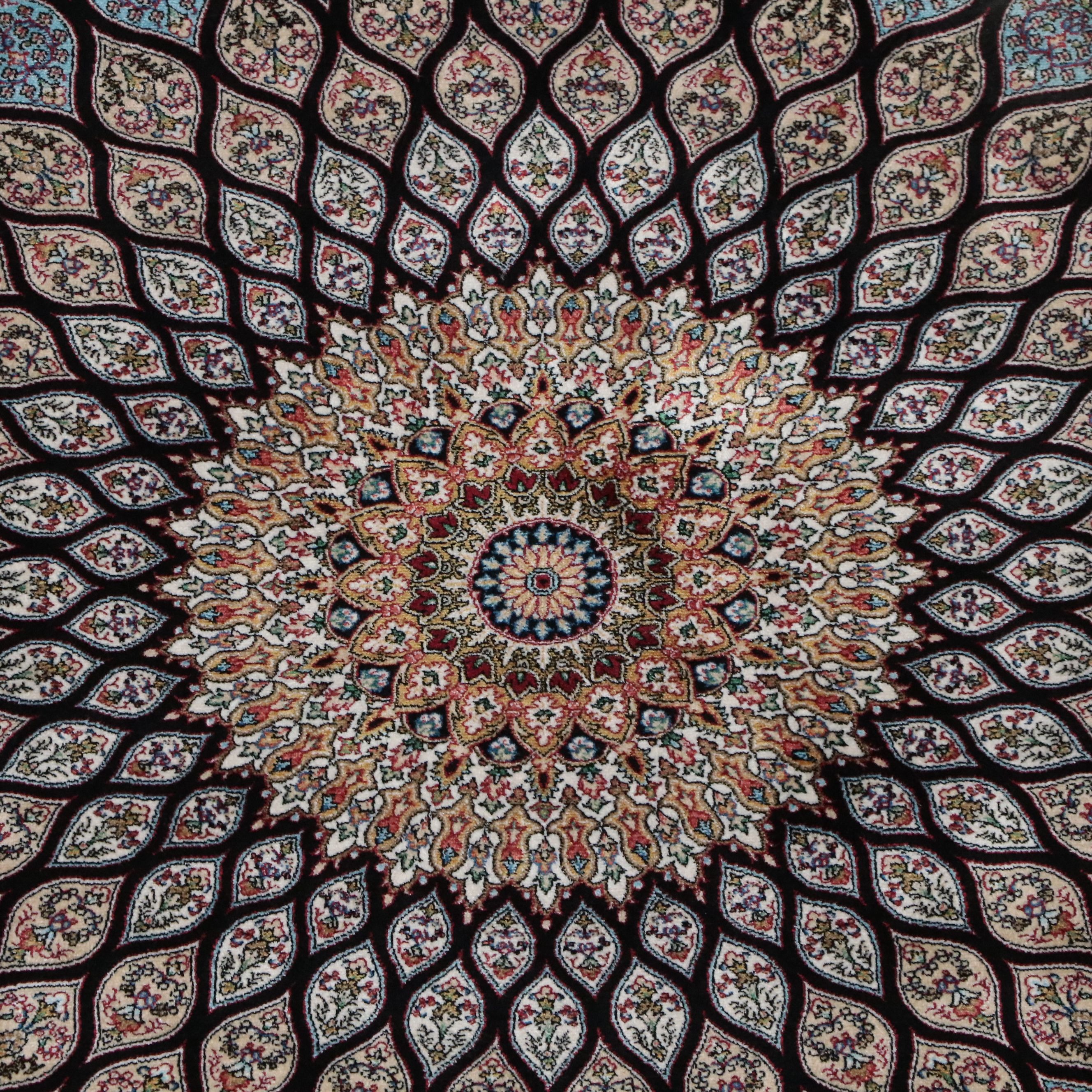 2'8 x 15'10 Machine Made Turkish Qom Style Silk Carpet Runner