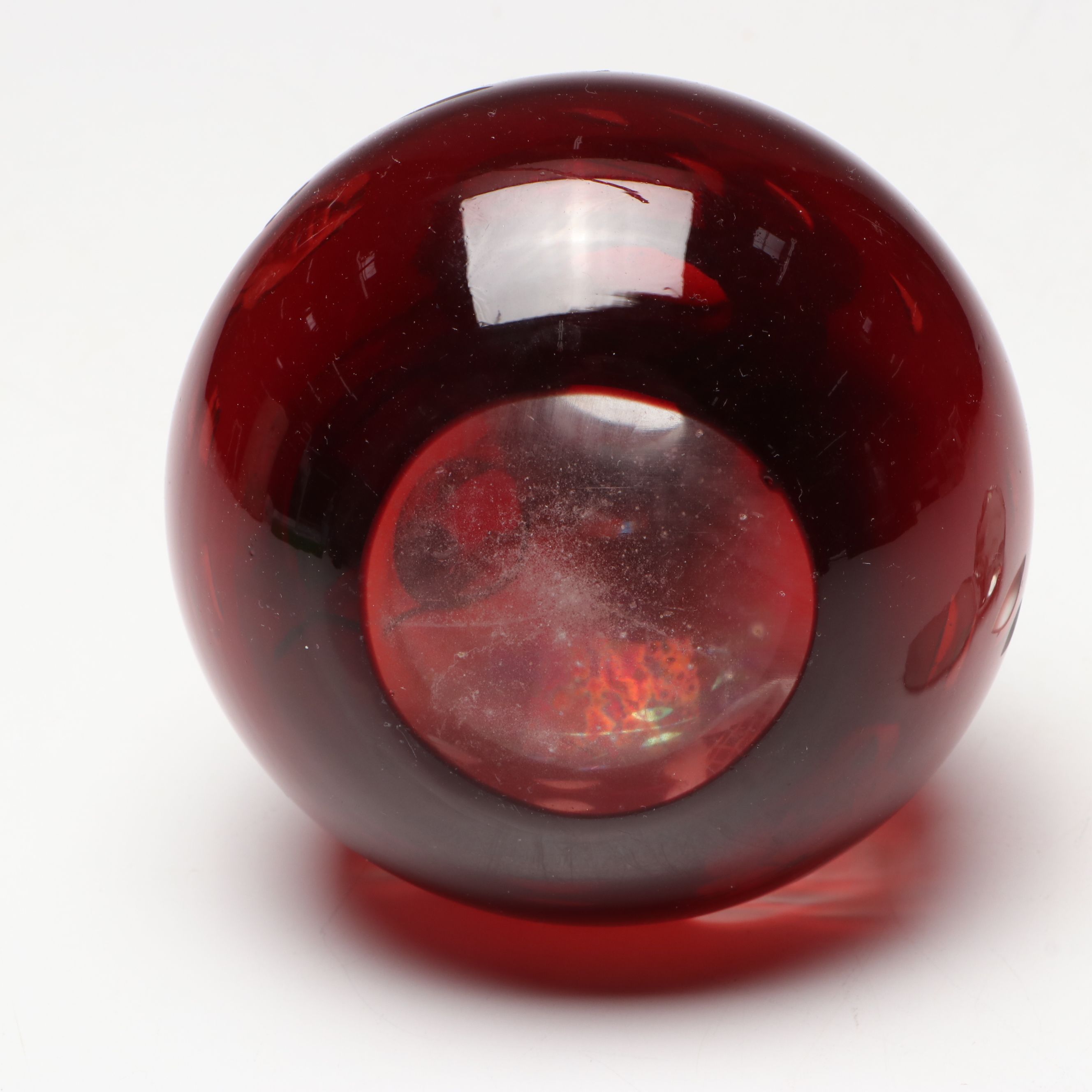 Bohemian Cranberry Glass with Crystal Pendalogue Mantel Lusters and Cruet