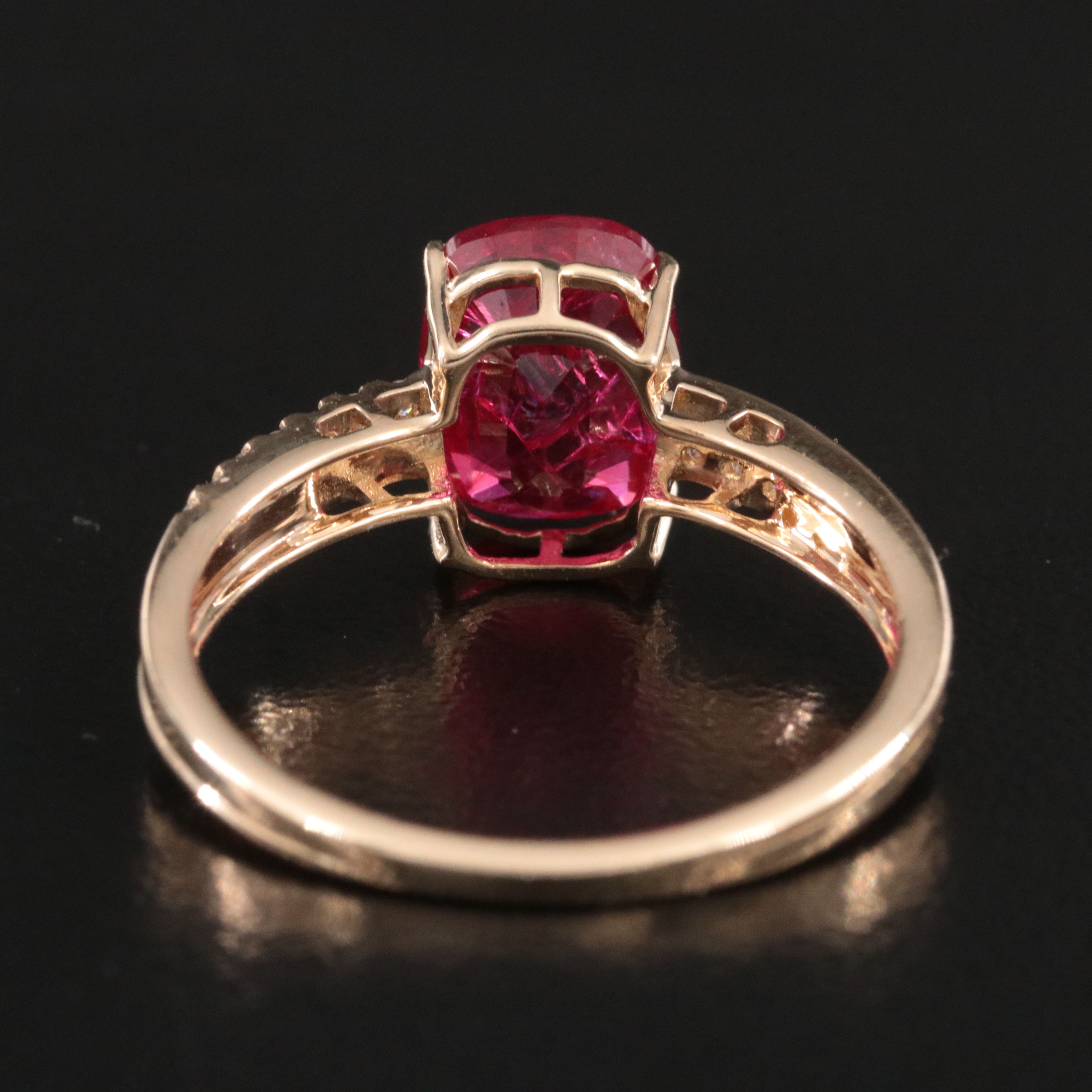 14K 3.02 CTW Lab Grown Ruby and Moissanite Ring