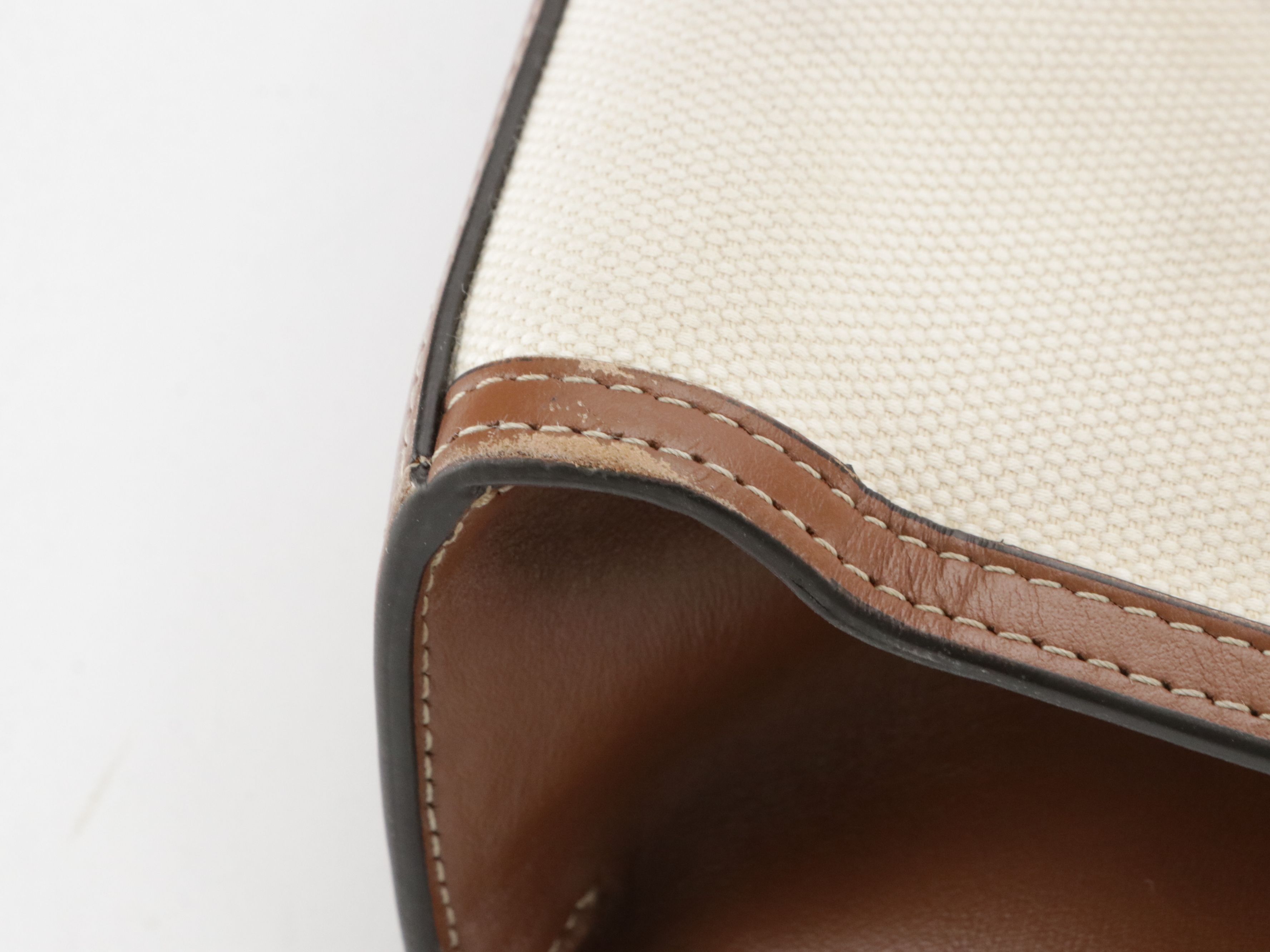 Burberry Pocket Two-Way Bag in Natural Canvas and Brown Calfskin Leather