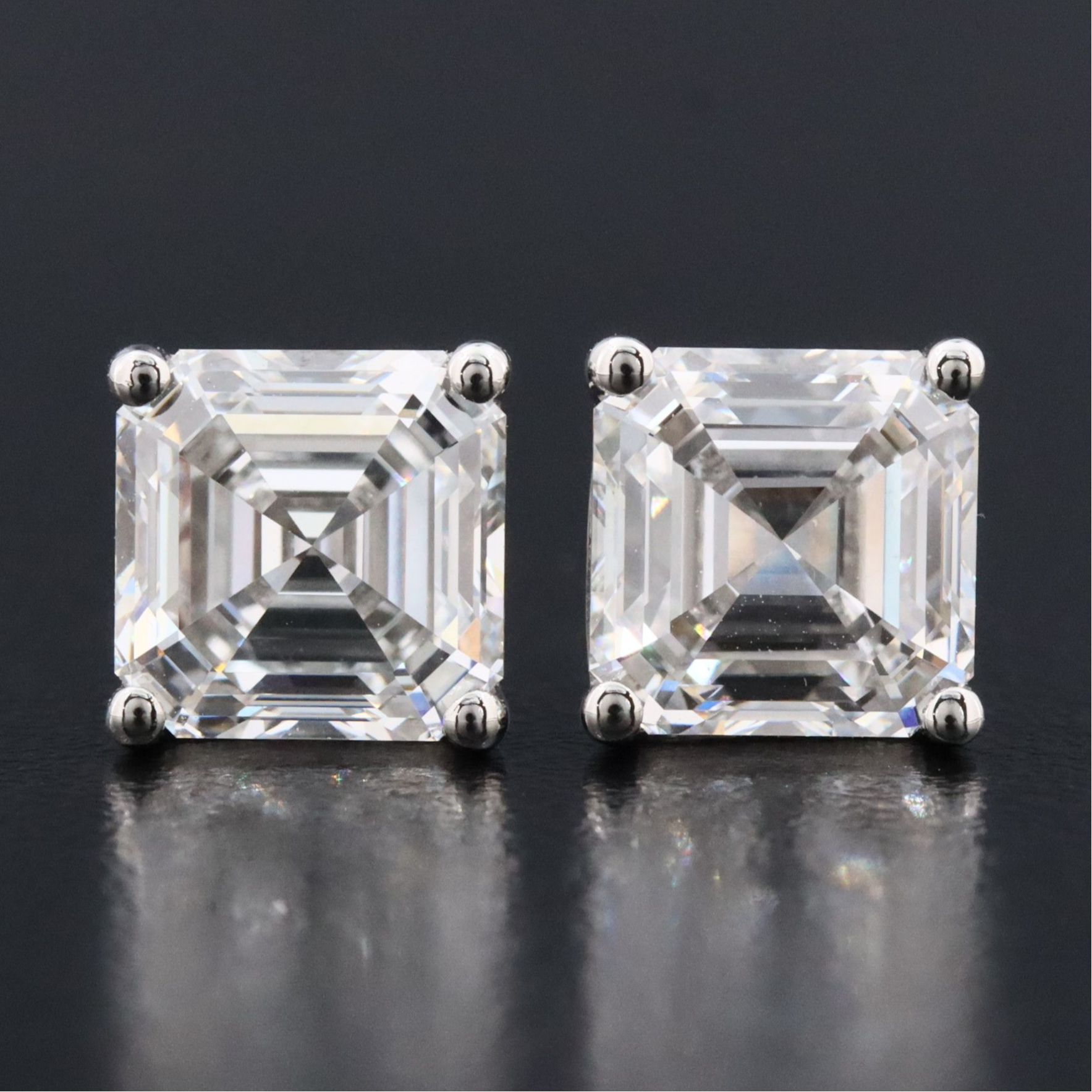 Platinum 4.21 CTW Lab Grown Diamond Stud Earrings with IGI Reports