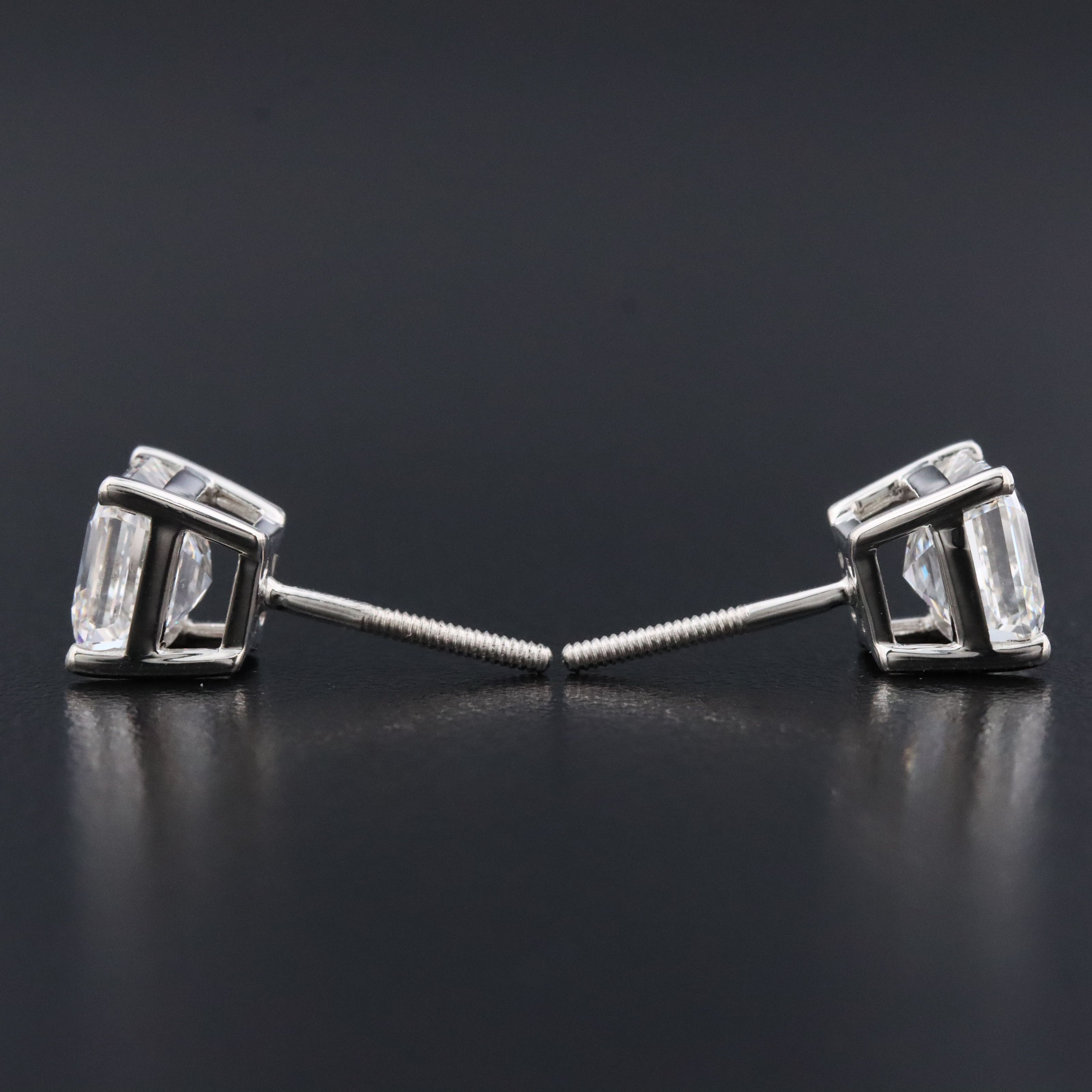 Platinum 4.21 CTW Lab Grown Diamond Stud Earrings with IGI Reports