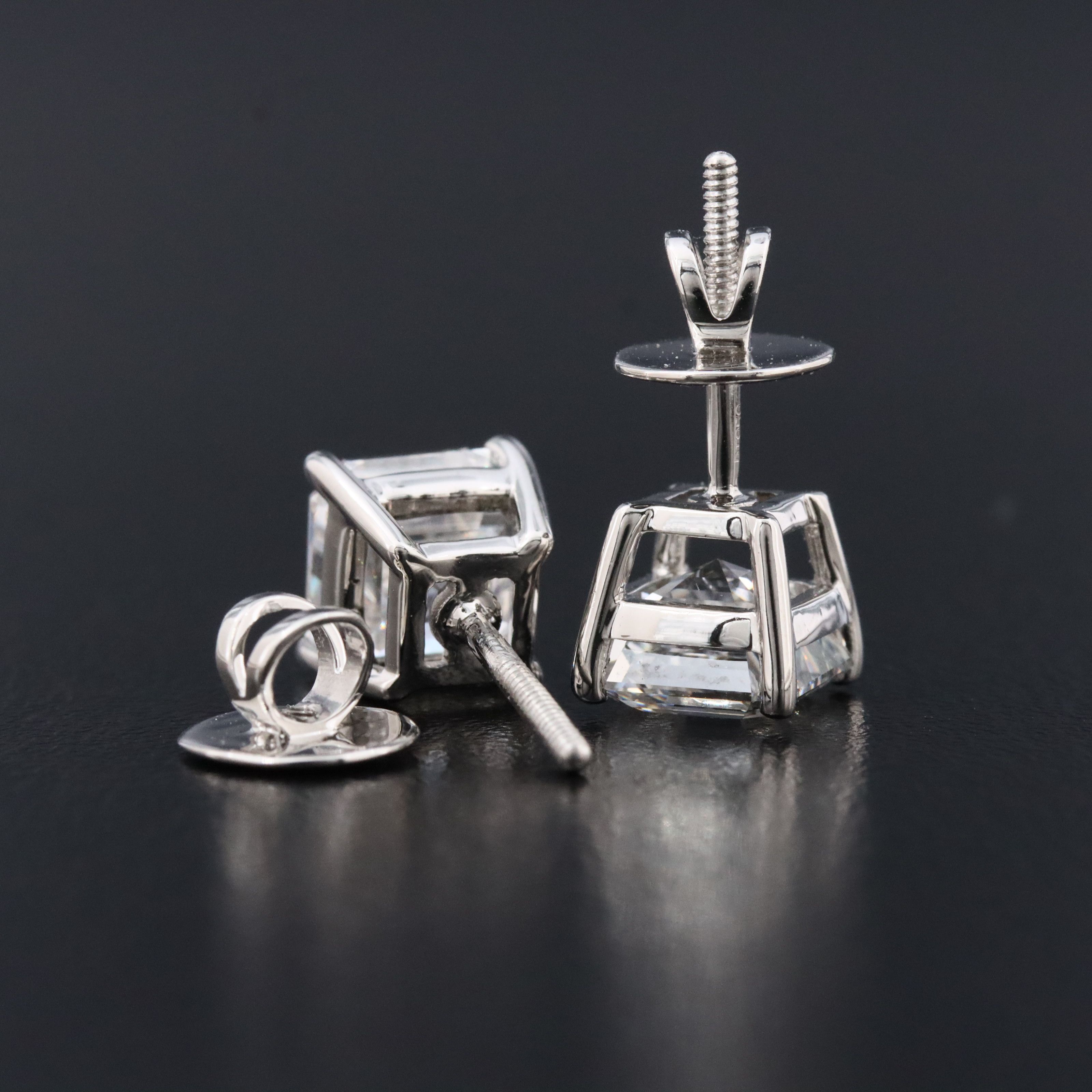 Platinum 4.21 CTW Lab Grown Diamond Stud Earrings with IGI Reports