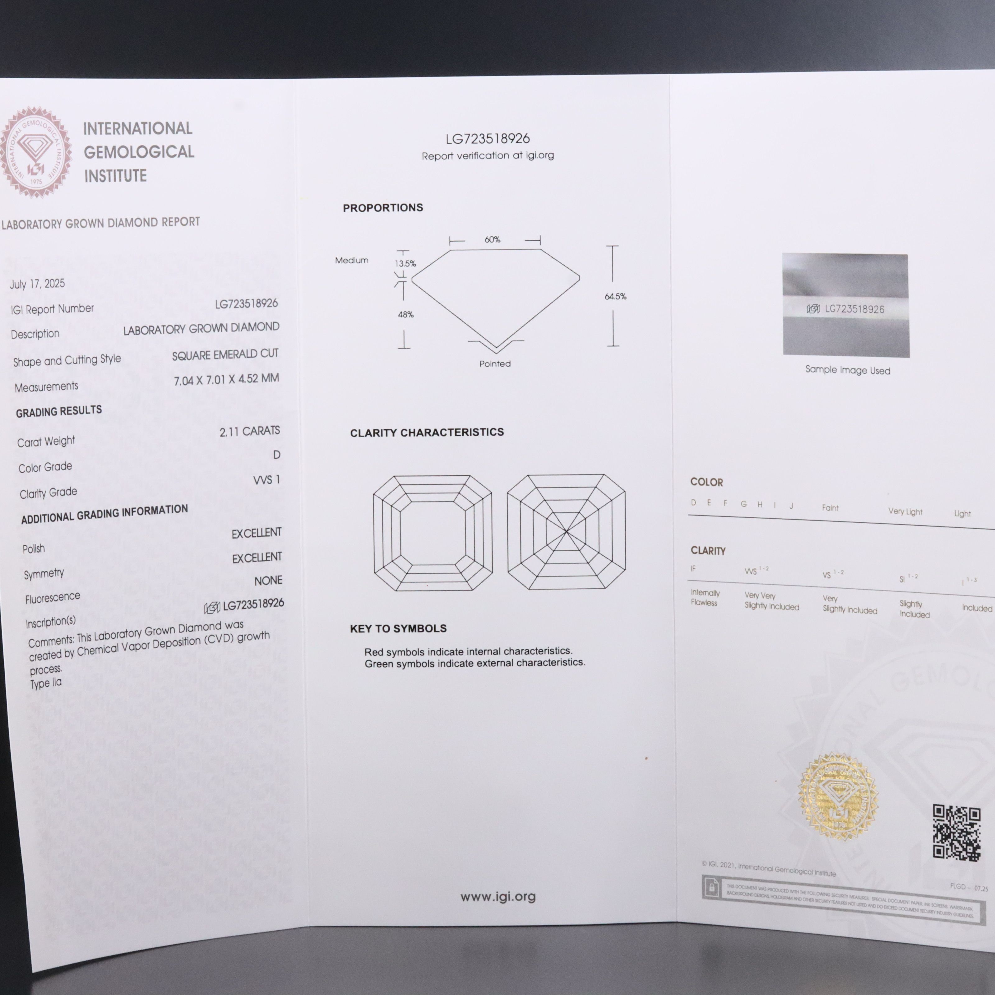Platinum 4.21 CTW Lab Grown Diamond Stud Earrings with IGI Reports
