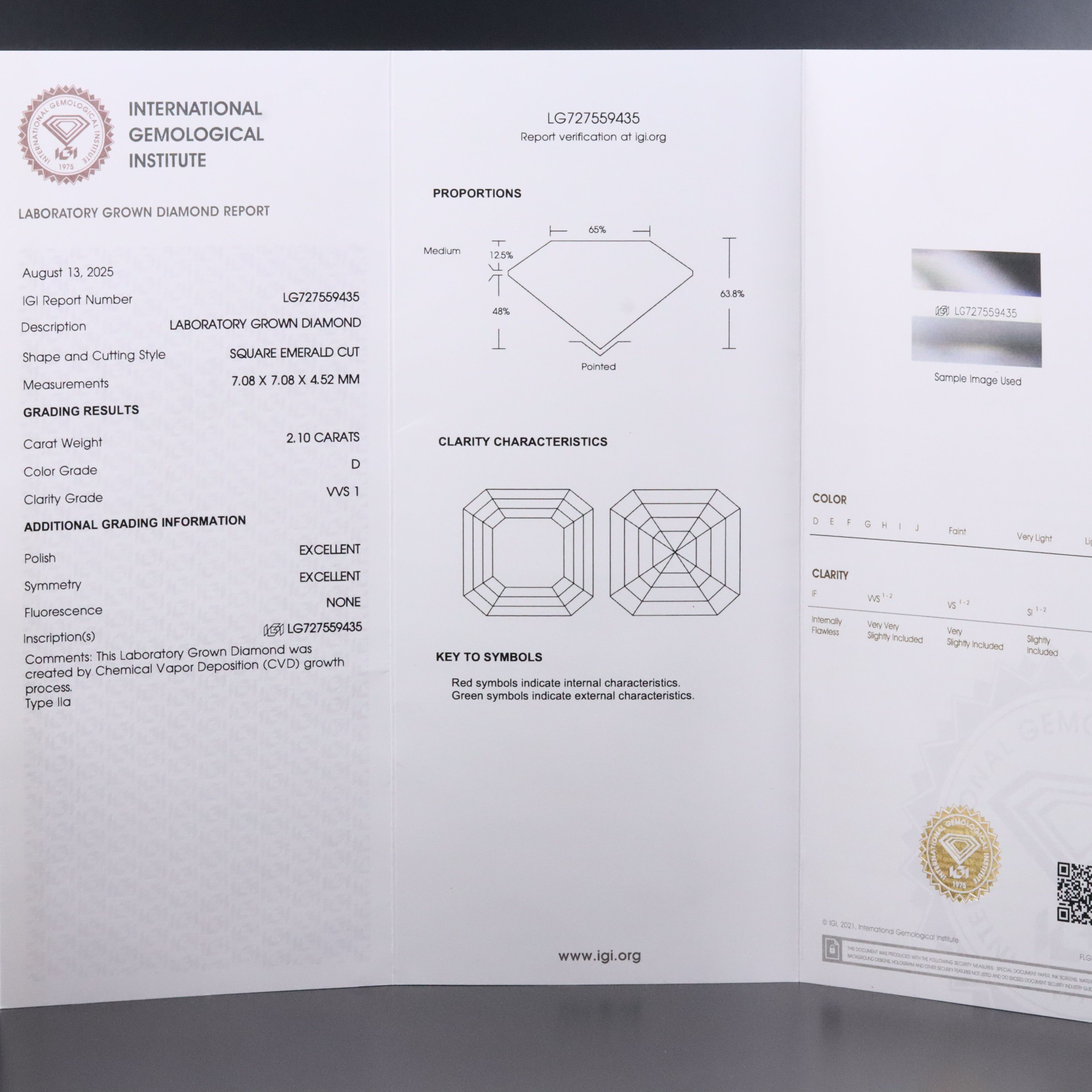 Platinum 4.21 CTW Lab Grown Diamond Stud Earrings with IGI Reports