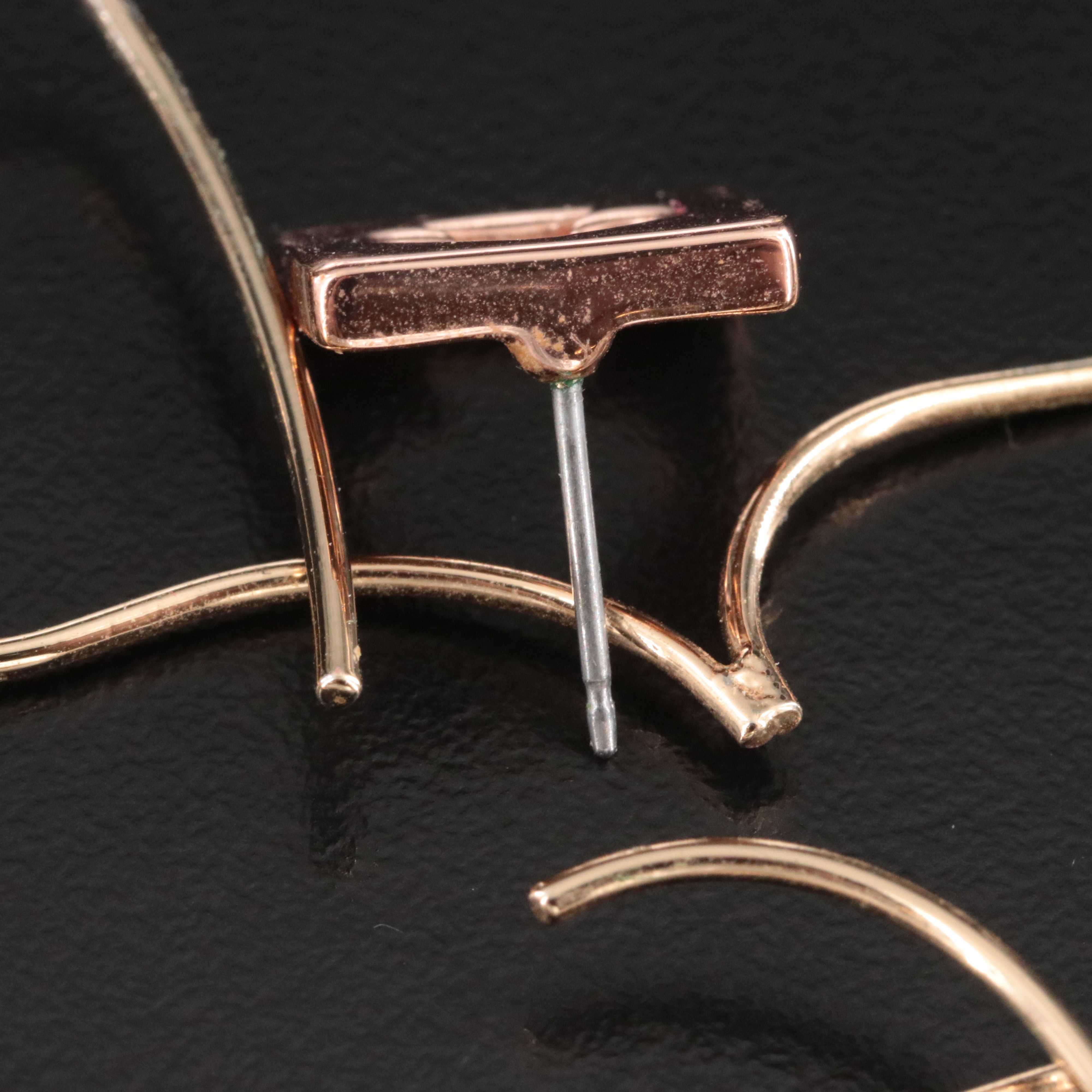 Spade Cut-Out and Butterfly Silhouette Threader Earrings