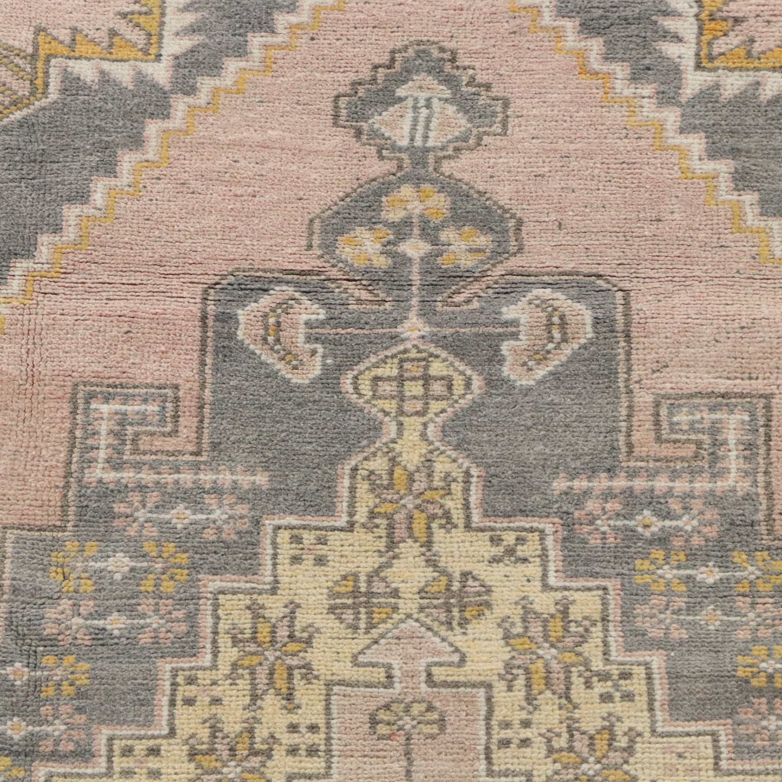 4'4 x 8'2 Hand-Knotted Turkish Oushak Area Rug