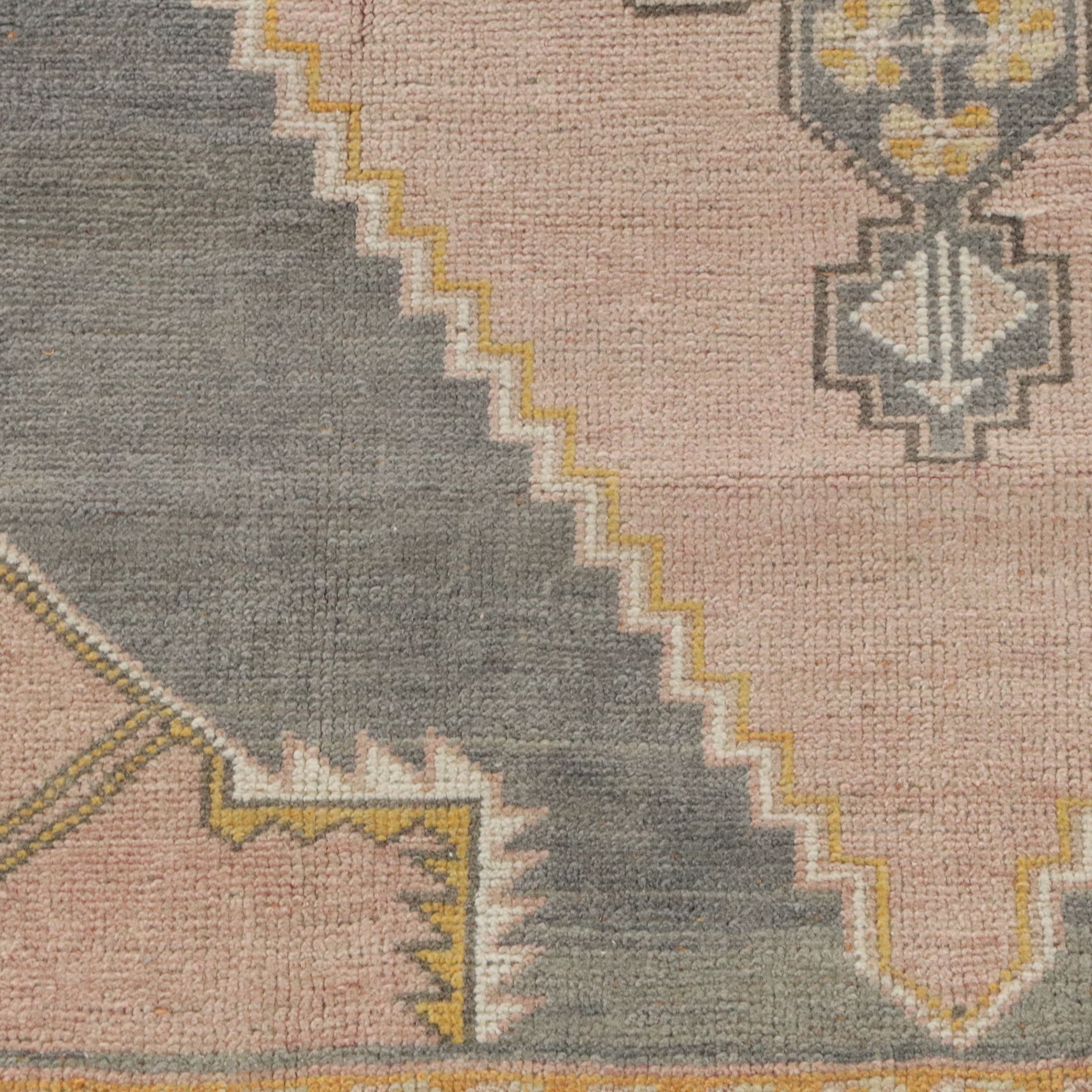 4'4 x 8'2 Hand-Knotted Turkish Oushak Area Rug