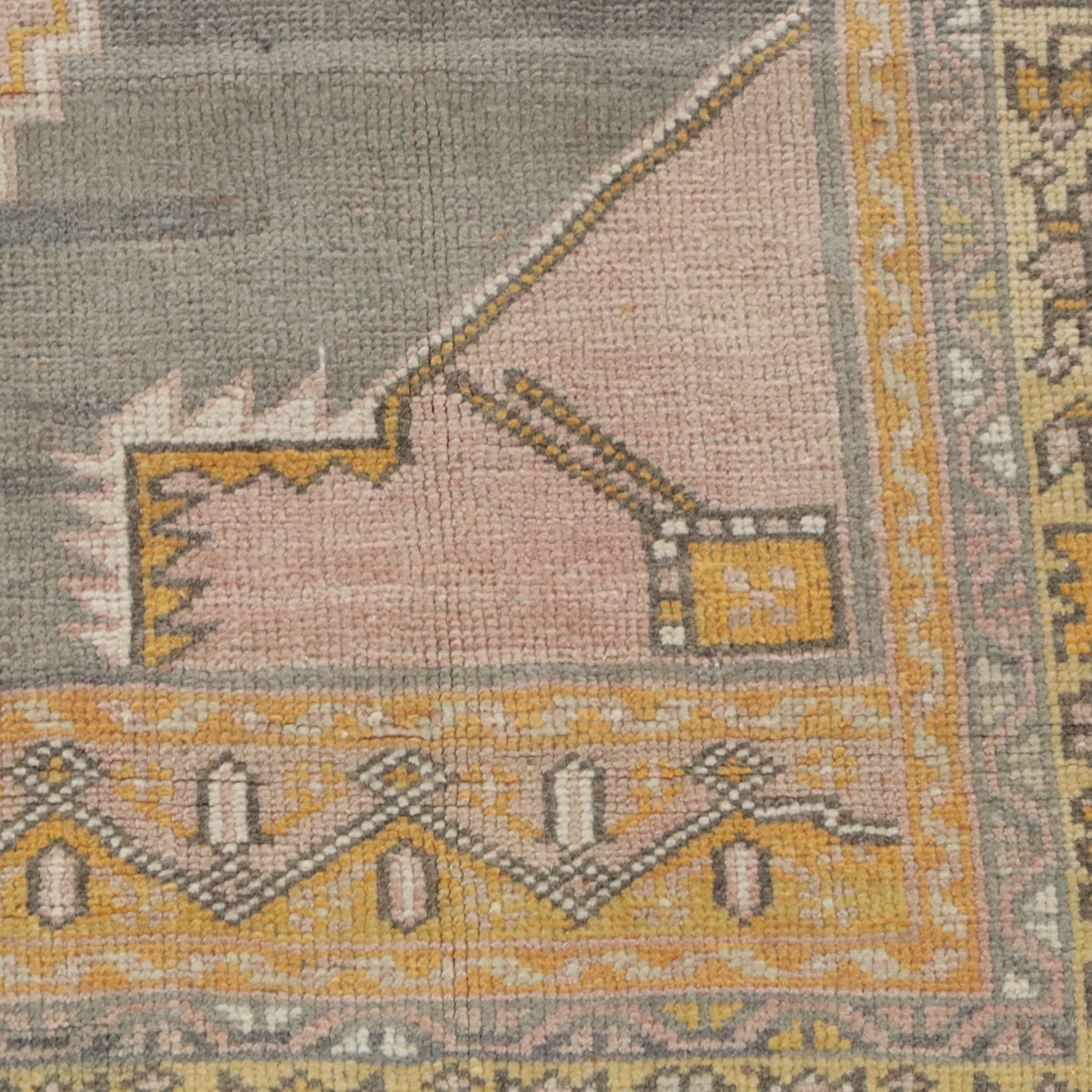 4'4 x 8'2 Hand-Knotted Turkish Oushak Area Rug