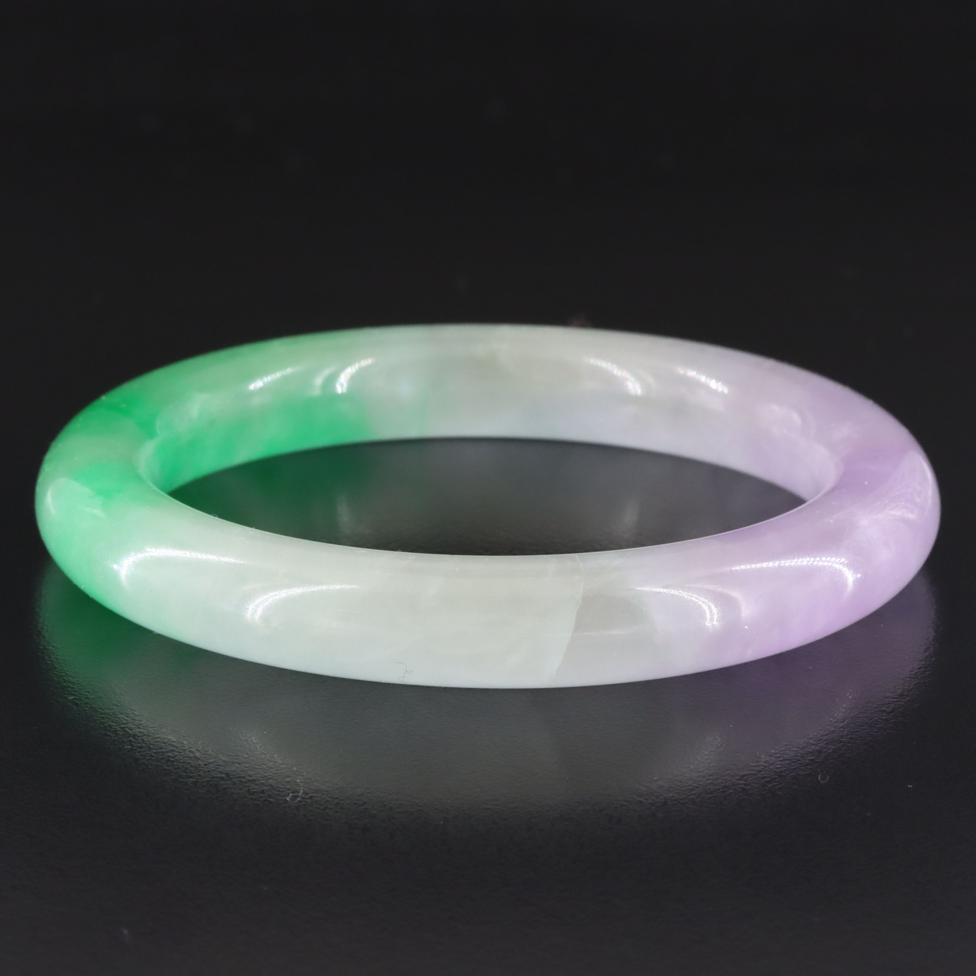 Jadeite Hololith Bangle Bracelet