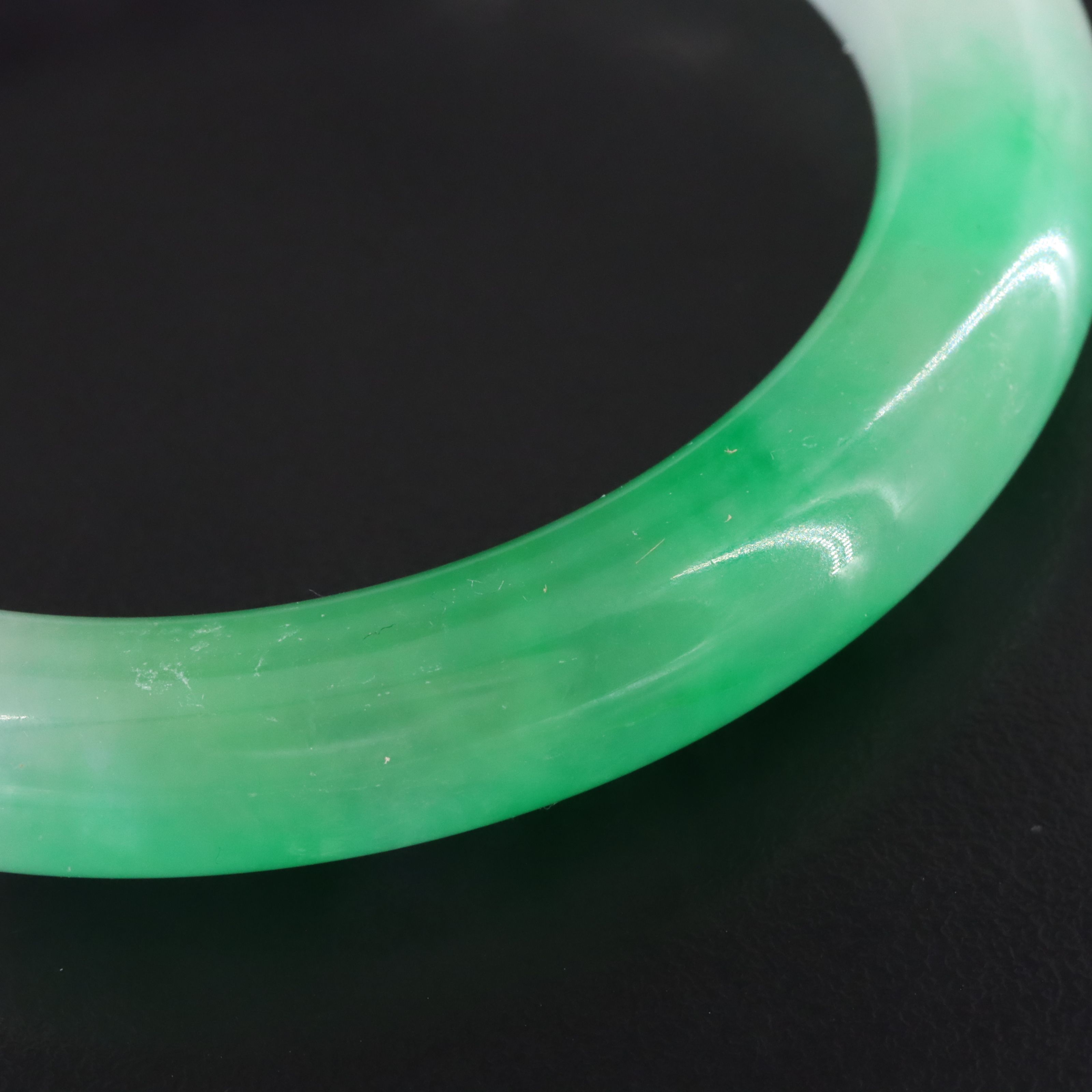 Jadeite Hololith Bangle Bracelet