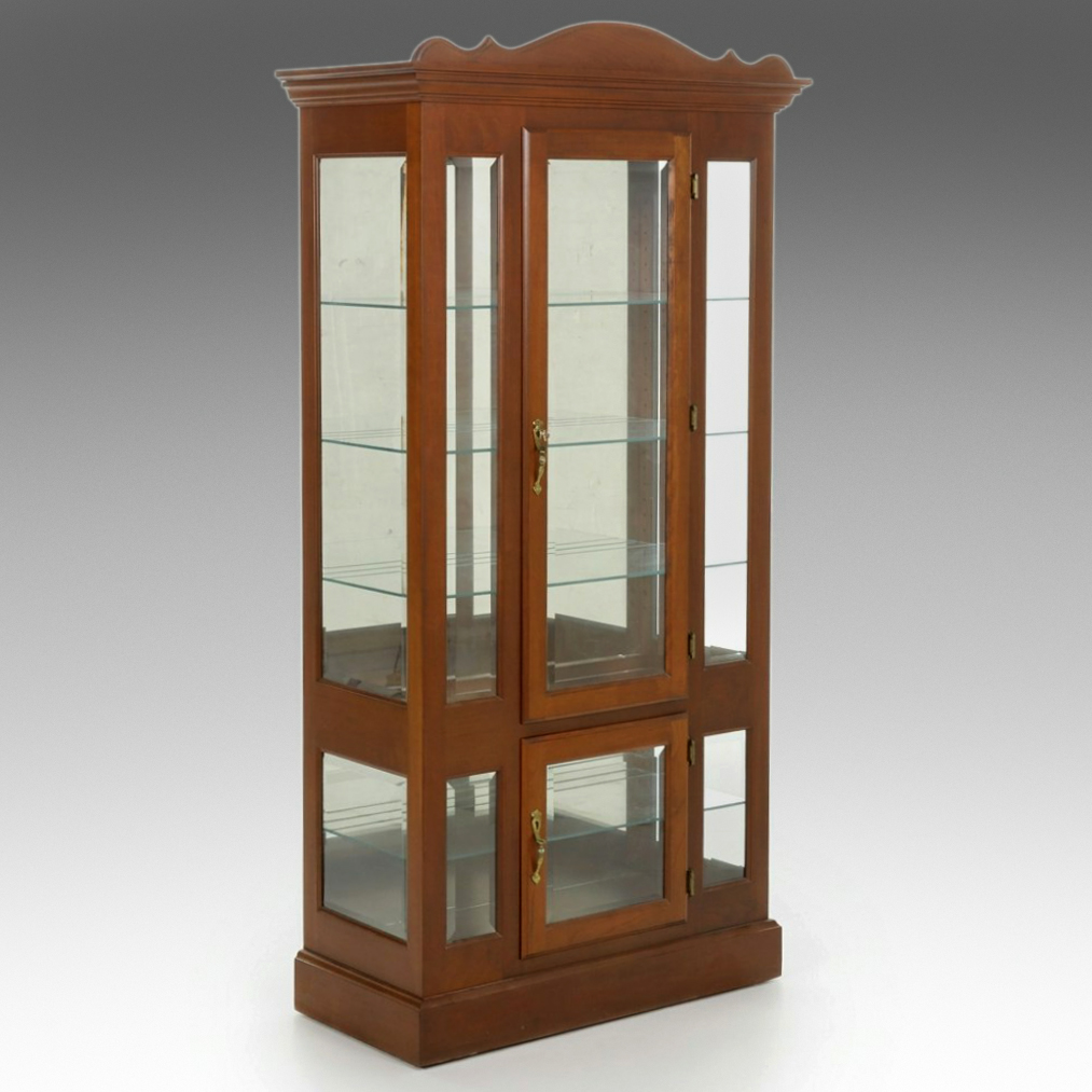 Cherry Illuminated Display Cabinet, 21st Century